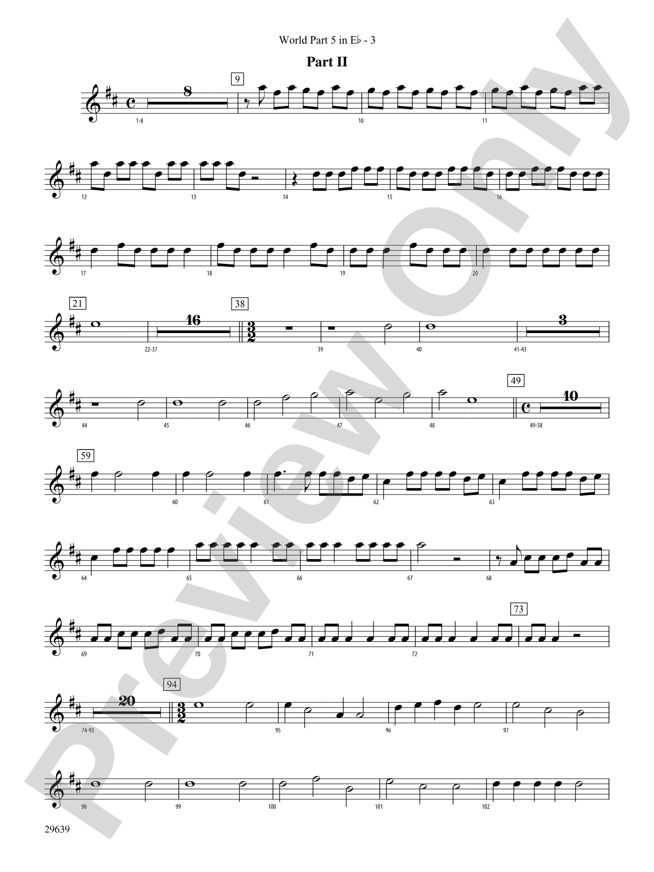 Aria Della Battaglia: (wp) 5 in Eb
