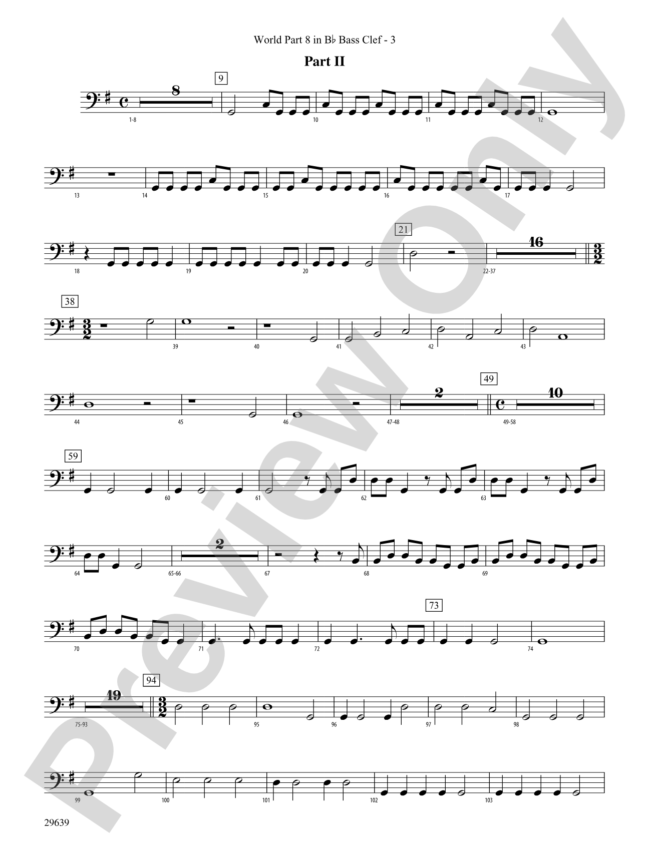 Aria Della Battaglia: (wp) 8 in Bb Bass Clef