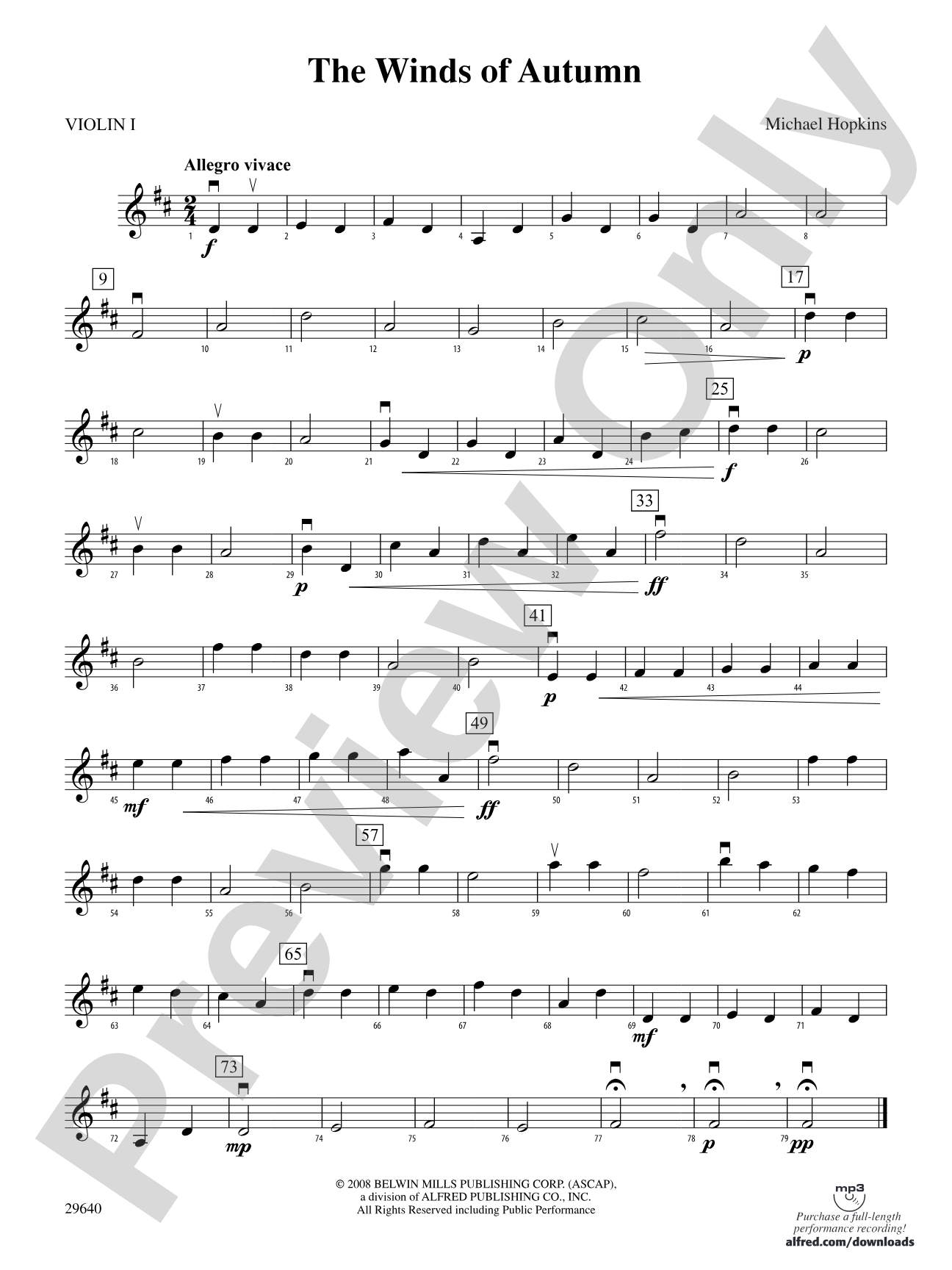 The Winds of Autumn: 1st Violin