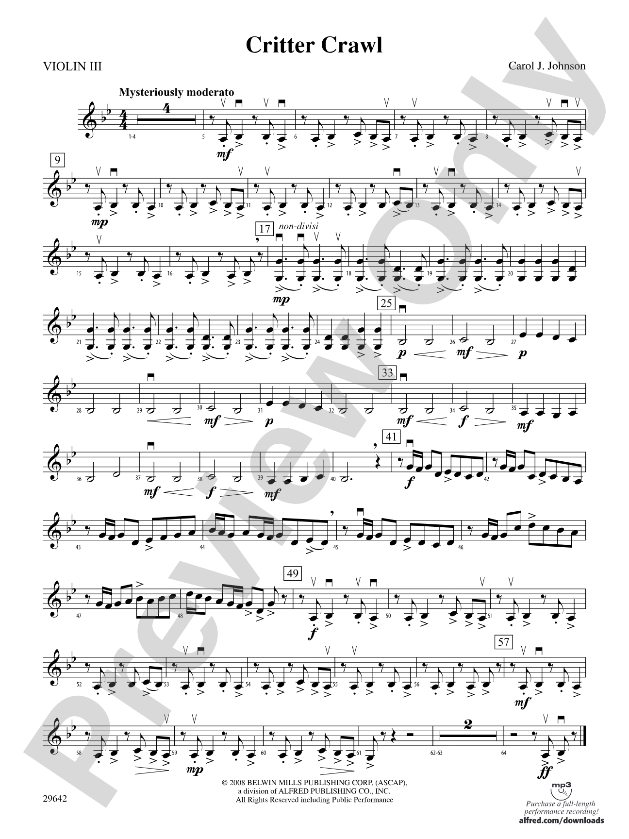 Critter Crawl: 3rd Violin (Viola [TC])