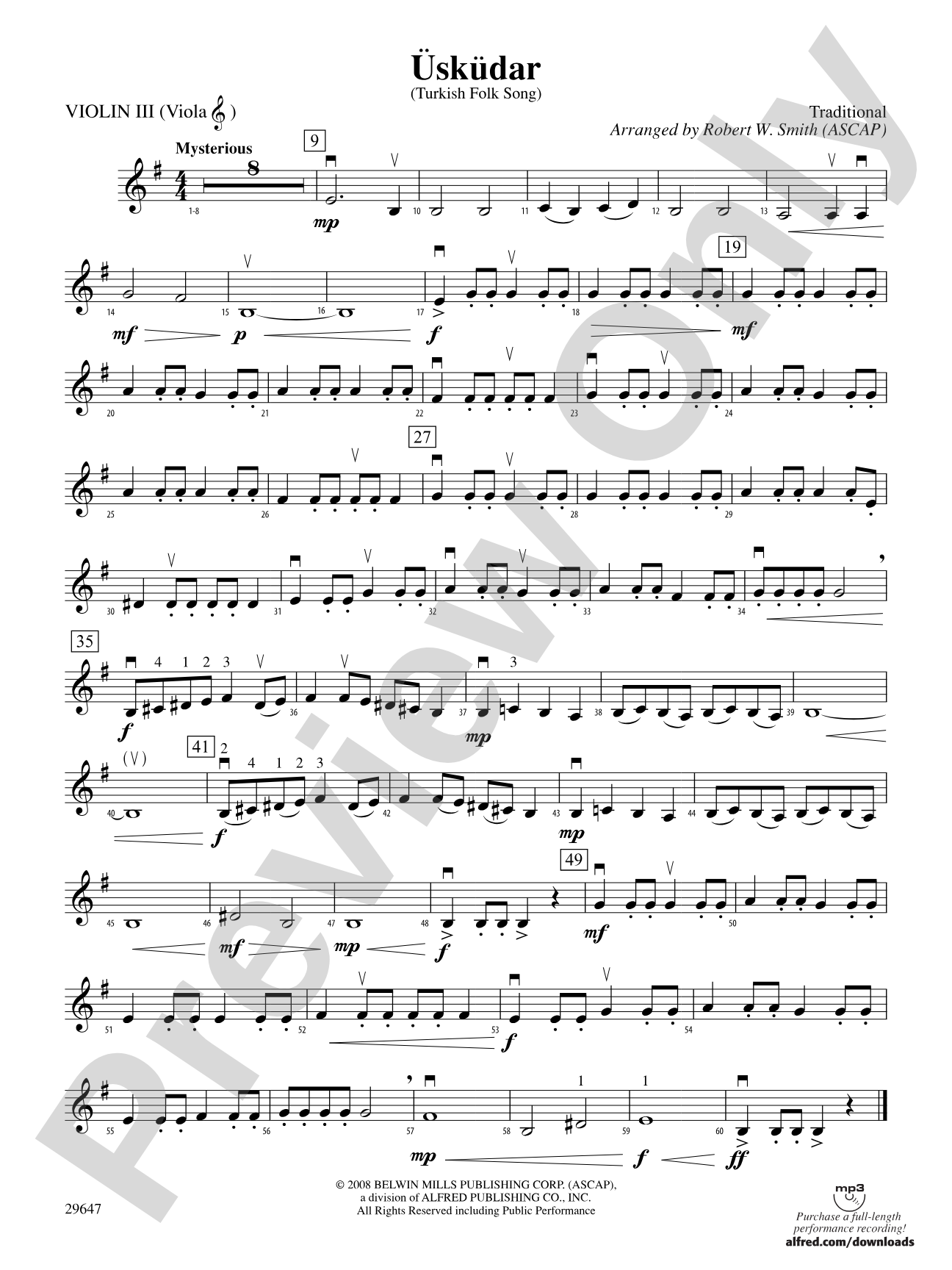 Uskudar: 3rd Violin (Viola [TC])