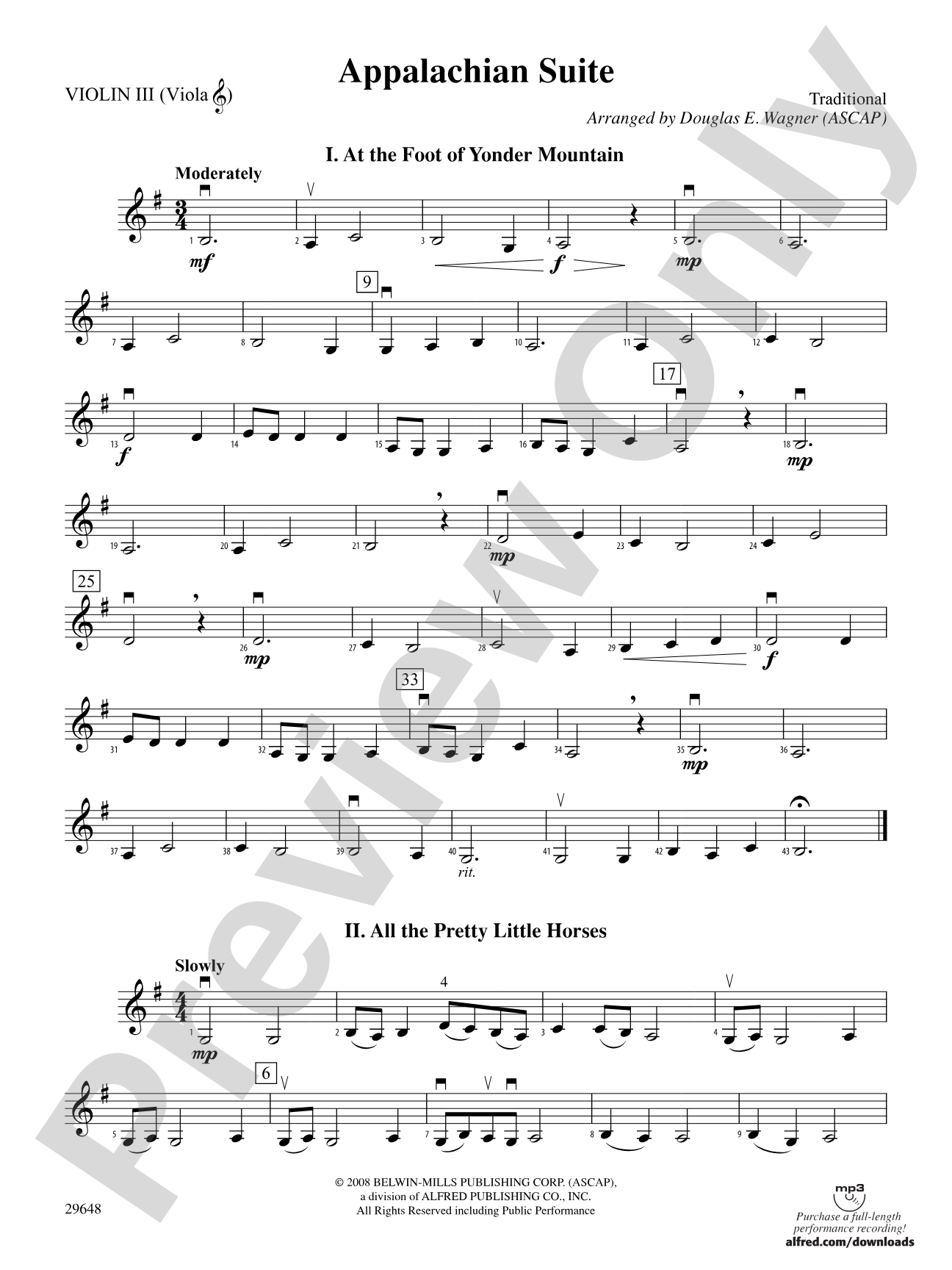 Appalachian Suite: 3rd Violin (Viola [TC])