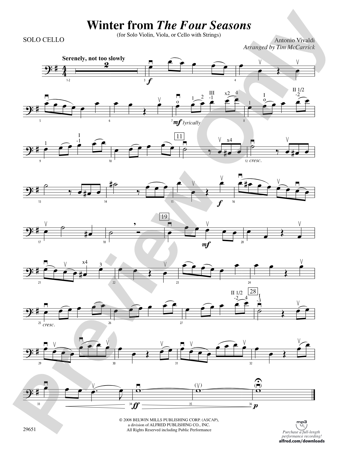 Winter from The Four Seasons: Solo Cello