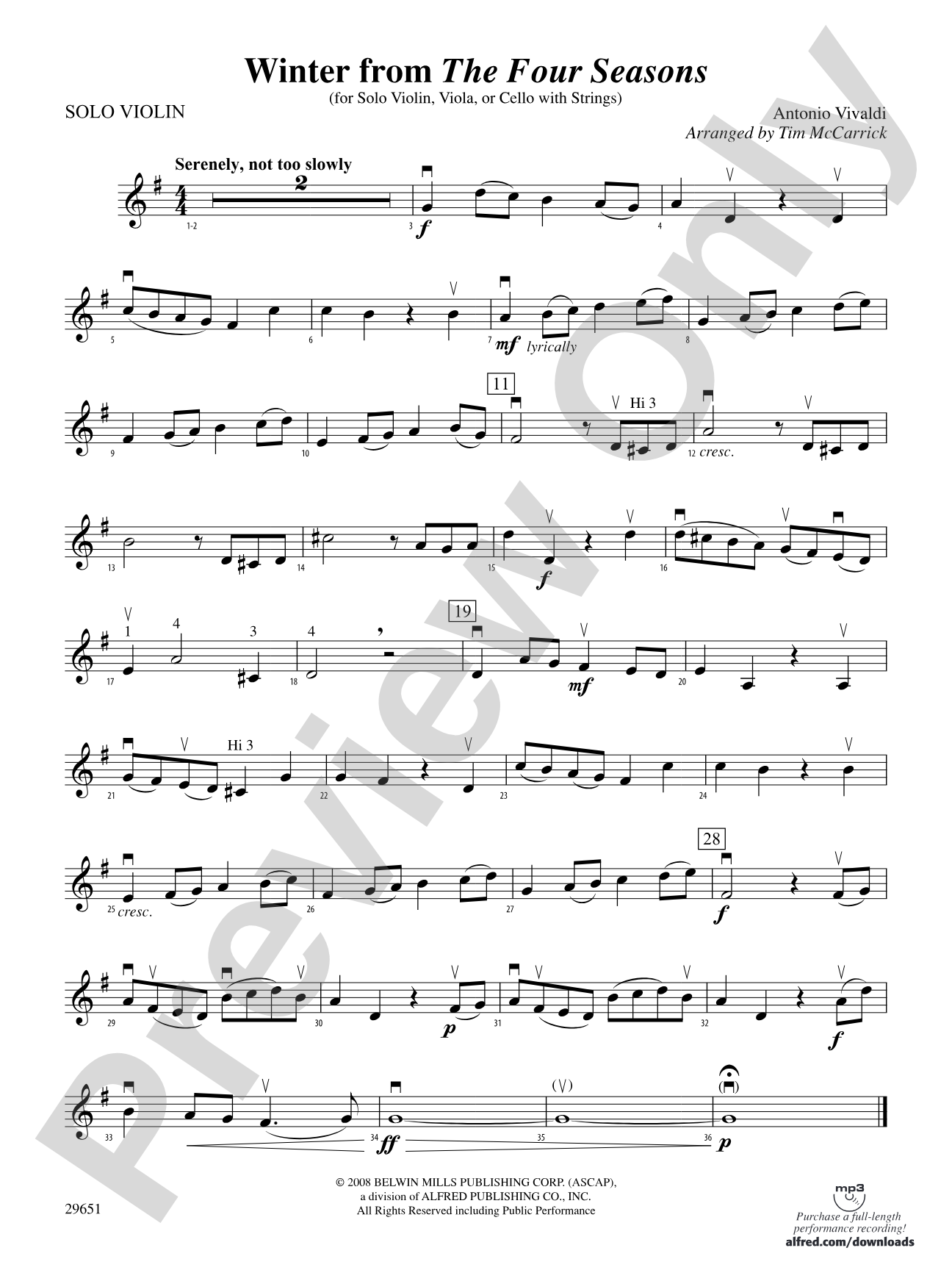 Winter from The Four Seasons: Solo Violin