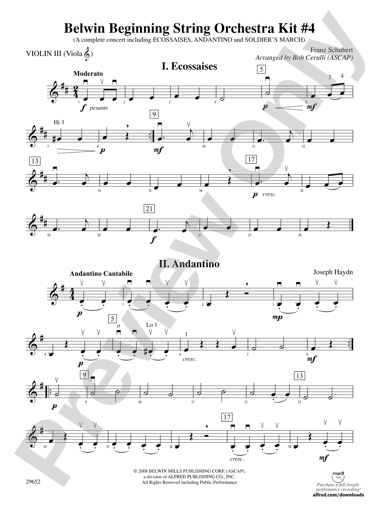 Belwin Beginning String Orchestra Kit #4: 3rd Violin (Viola [TC])