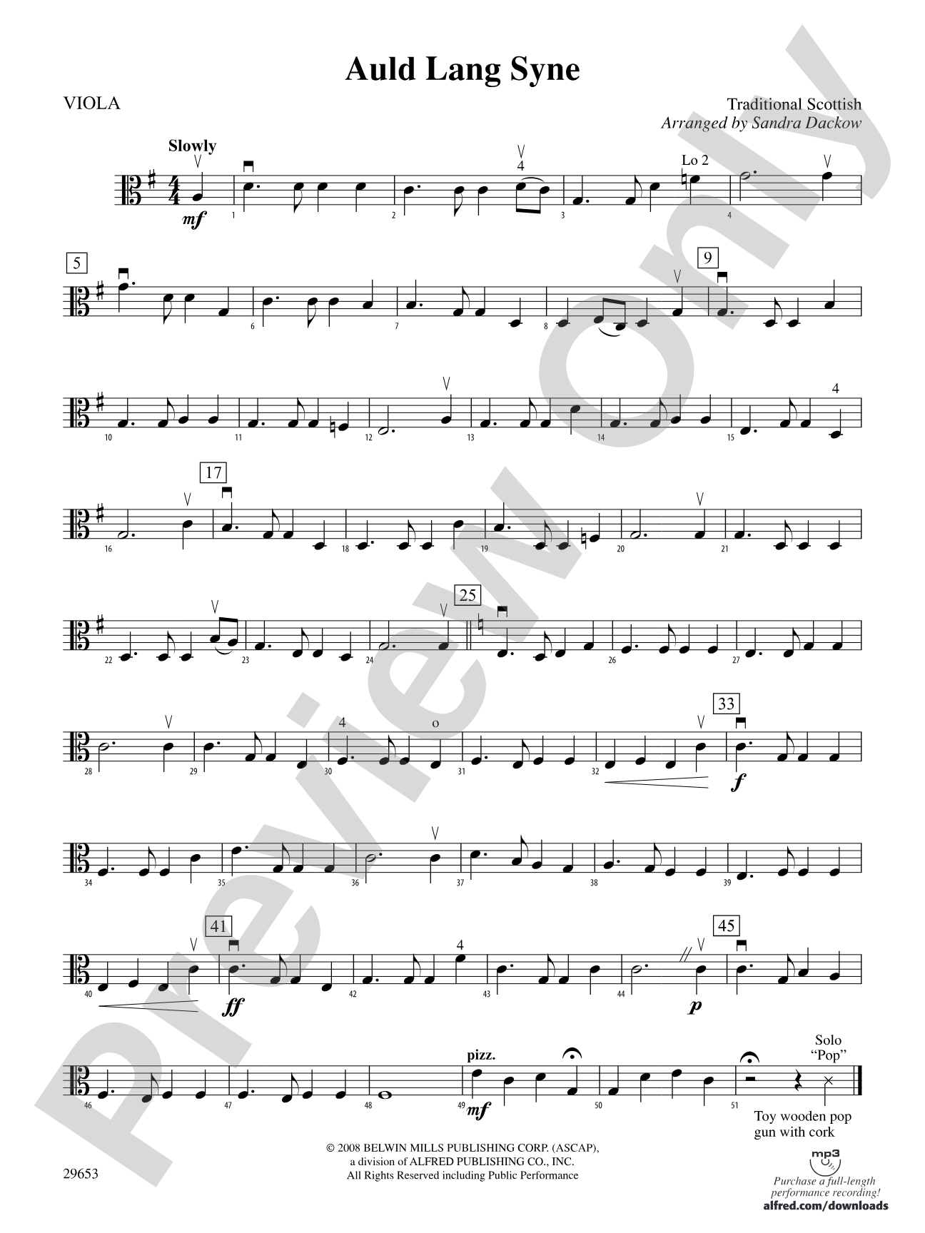 Auld Lang Syne: Viola