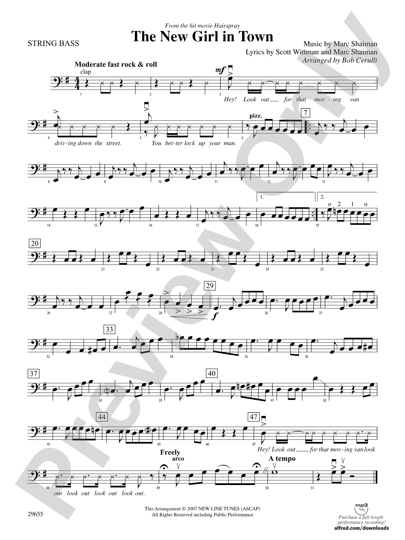 The New Girl in Town (from Hairspray): String Bass