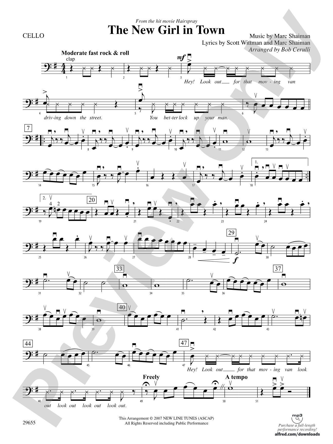 The New Girl in Town (from Hairspray): Cello
