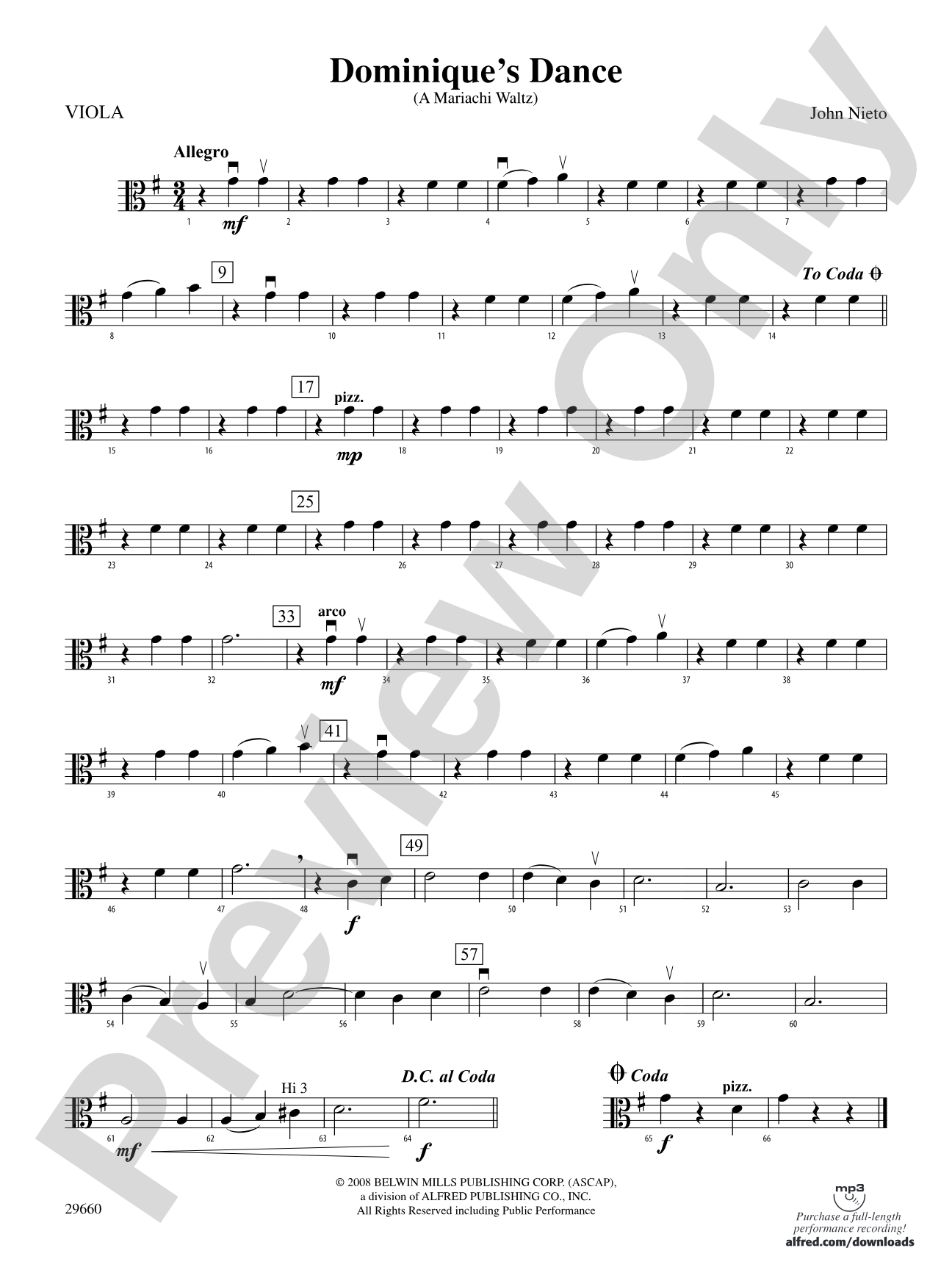 Dominique's Dance: Viola