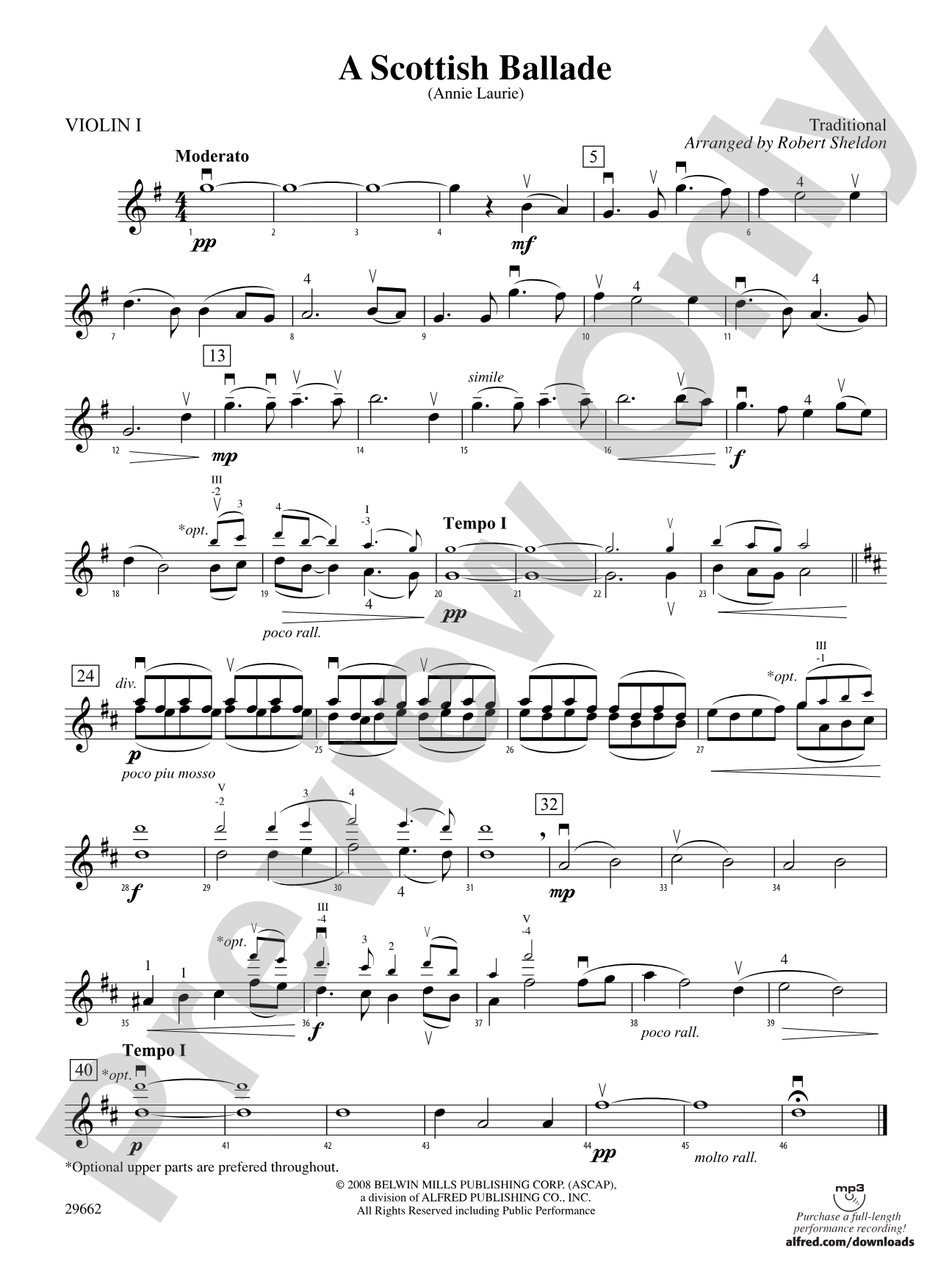 A Scottish Ballade (Annie Laurie): 1st Violin