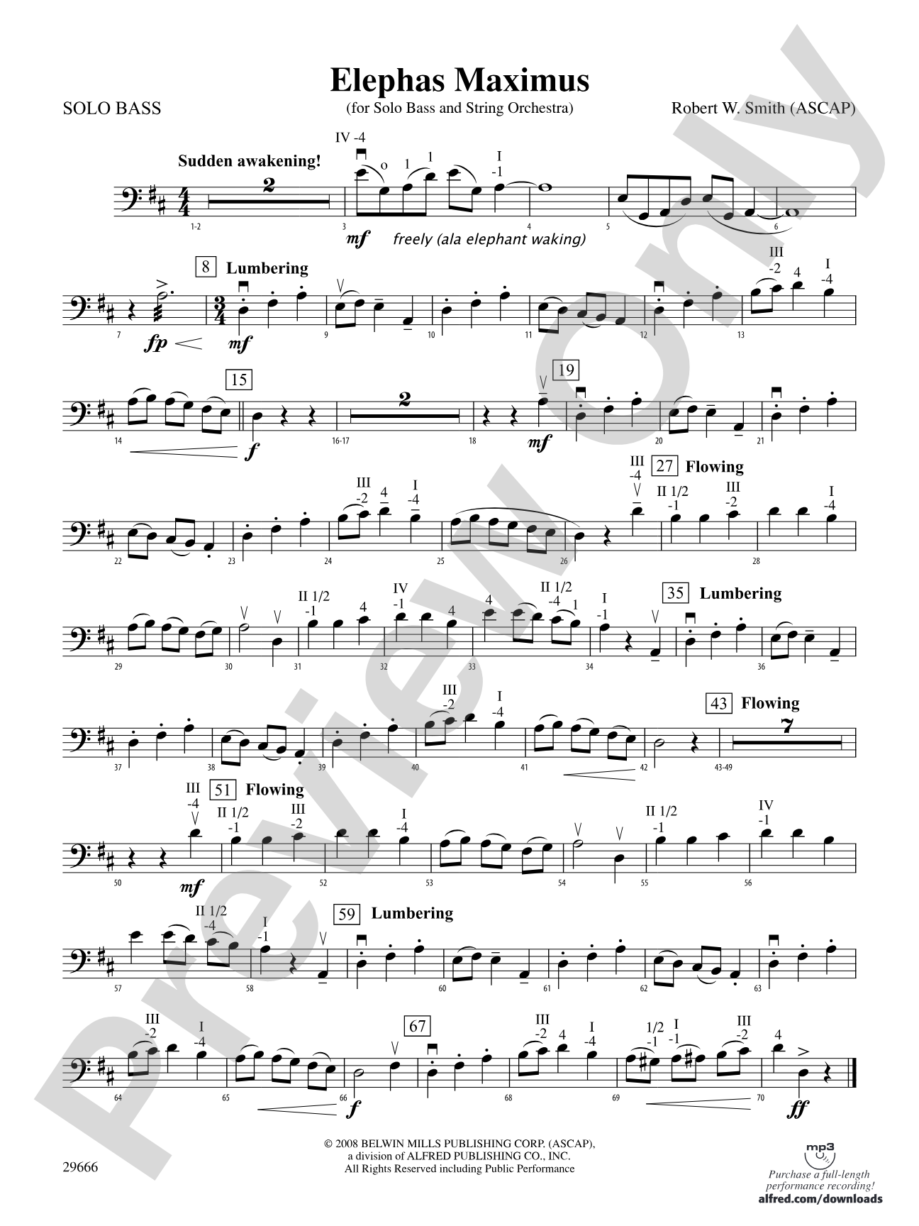 Elephas Maximus (For Solo Bass and String Orchestra): Solo Bass