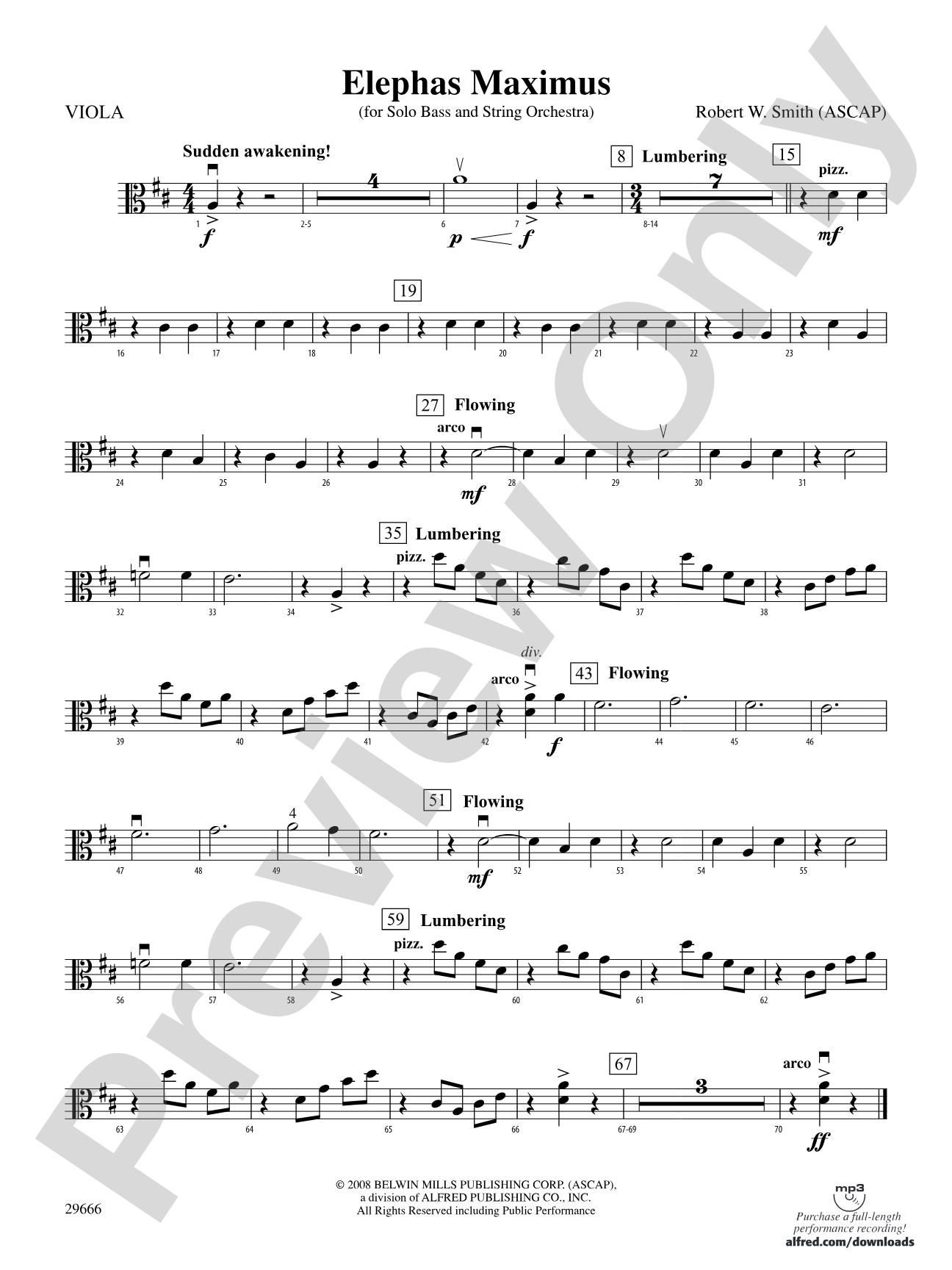 Elephas Maximus (For Solo Bass and String Orchestra): Viola