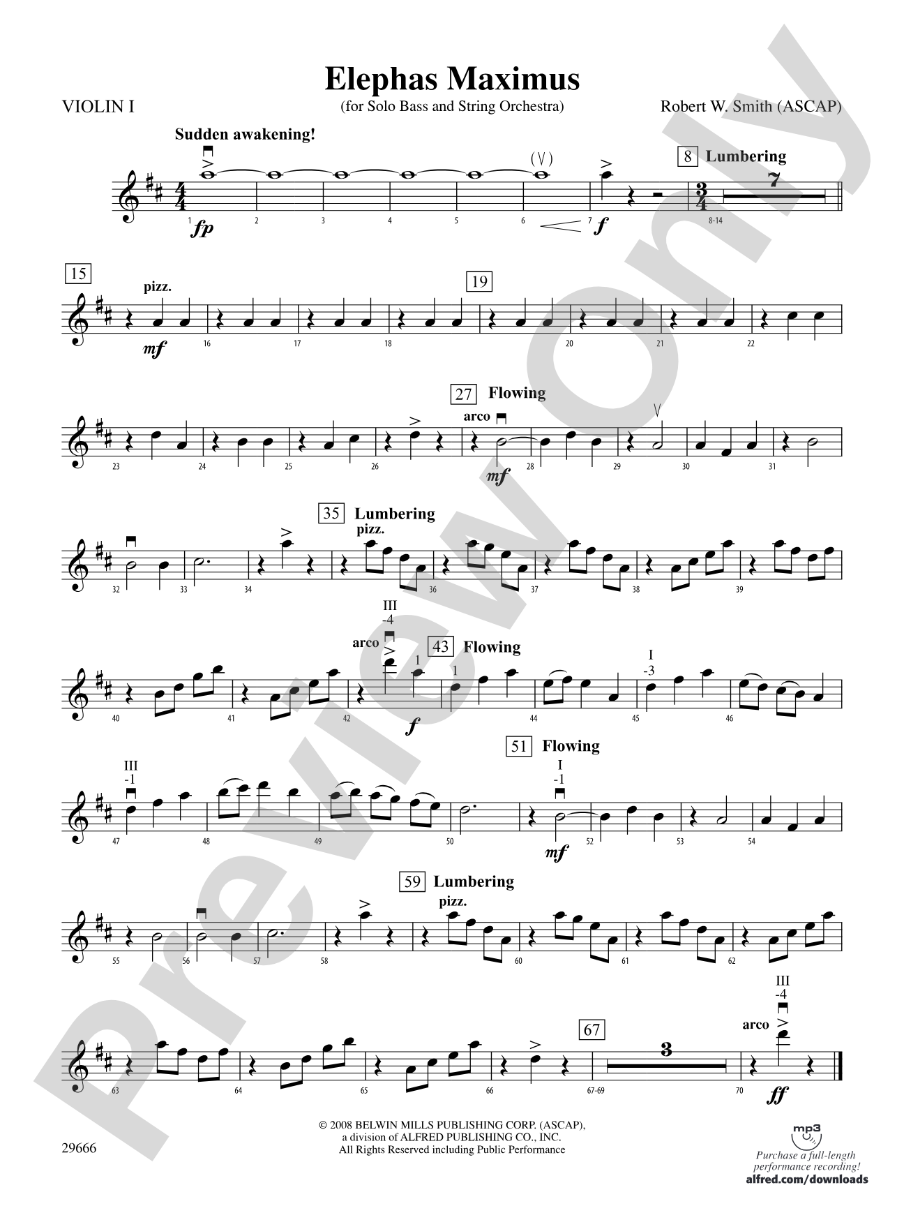 Elephas Maximus (For Solo Bass and String Orchestra): 1st Violin