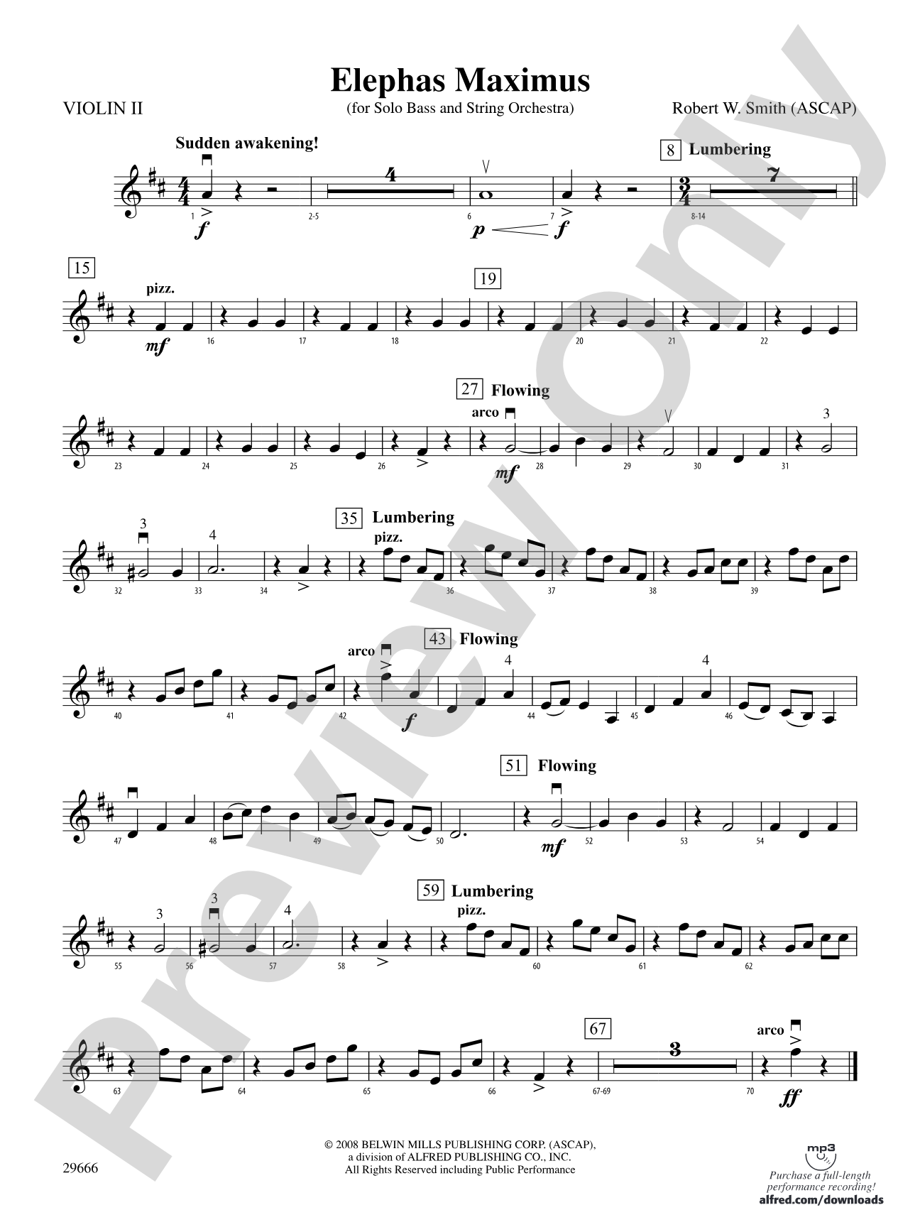 Elephas Maximus (For Solo Bass and String Orchestra): 2nd Violin