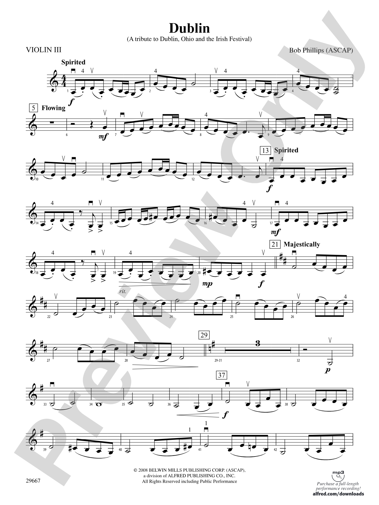 Dublin (A tribute to Dublin, Ohio and the Irish Festival): 3rd Violin (Viola [TC])