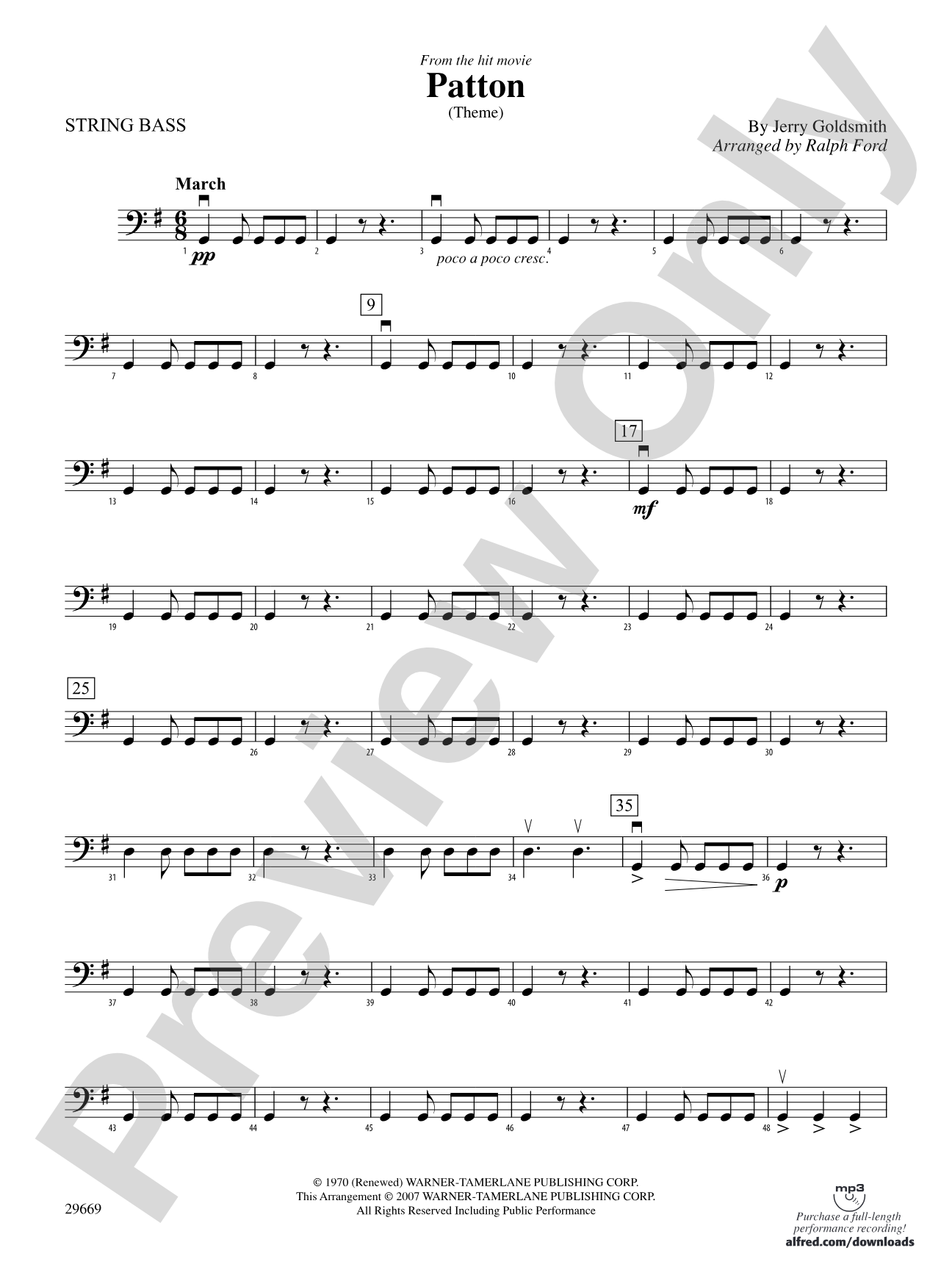 Patton (Theme): String Bass