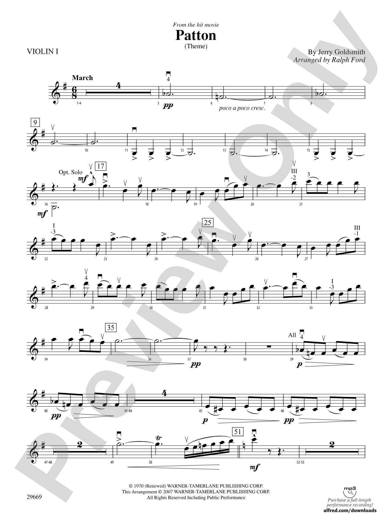 Patton (Theme): 1st Violin