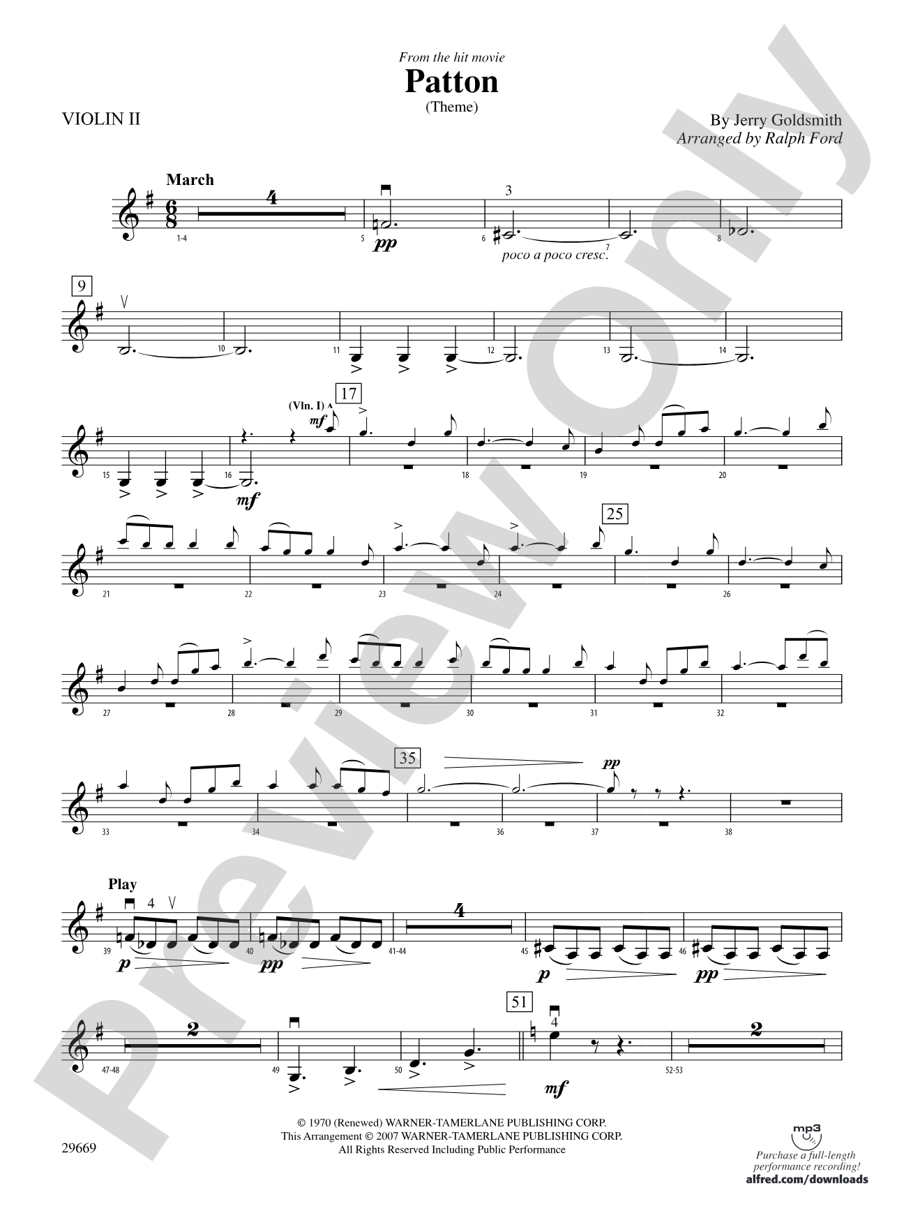 Patton (Theme): 2nd Violin