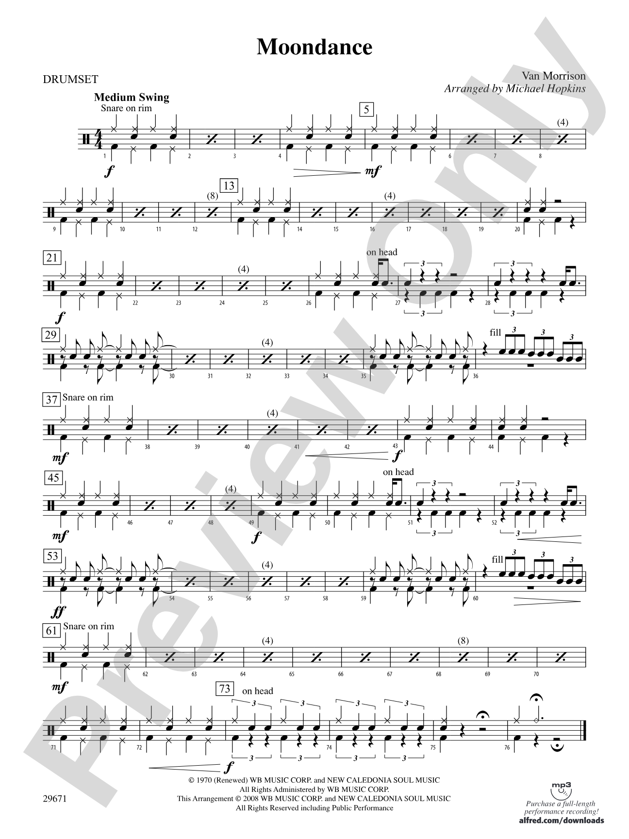 Moondance: Drums