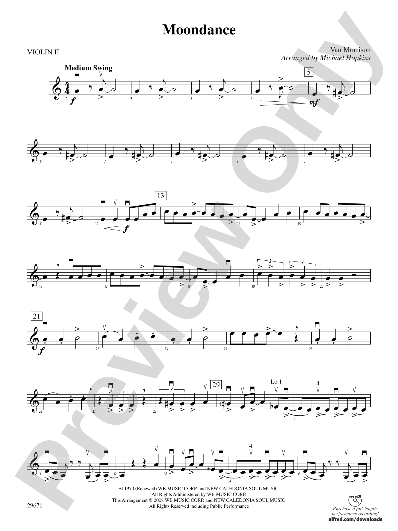 Moondance: 2nd Violin