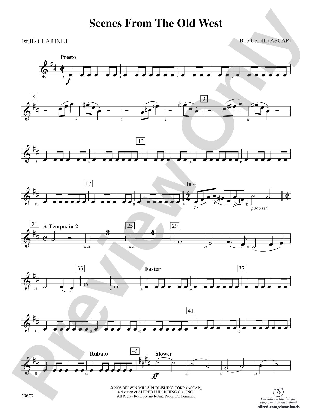 Scenes from the Old West: 1st B-flat Clarinet