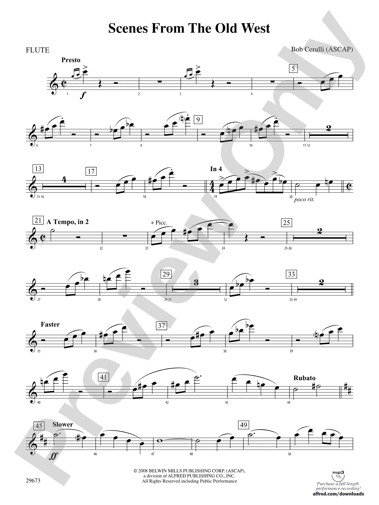 Scenes from the Old West: Flute