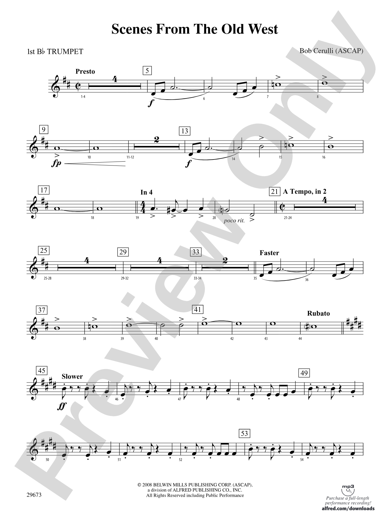 Scenes from the Old West: 1st B-flat Trumpet