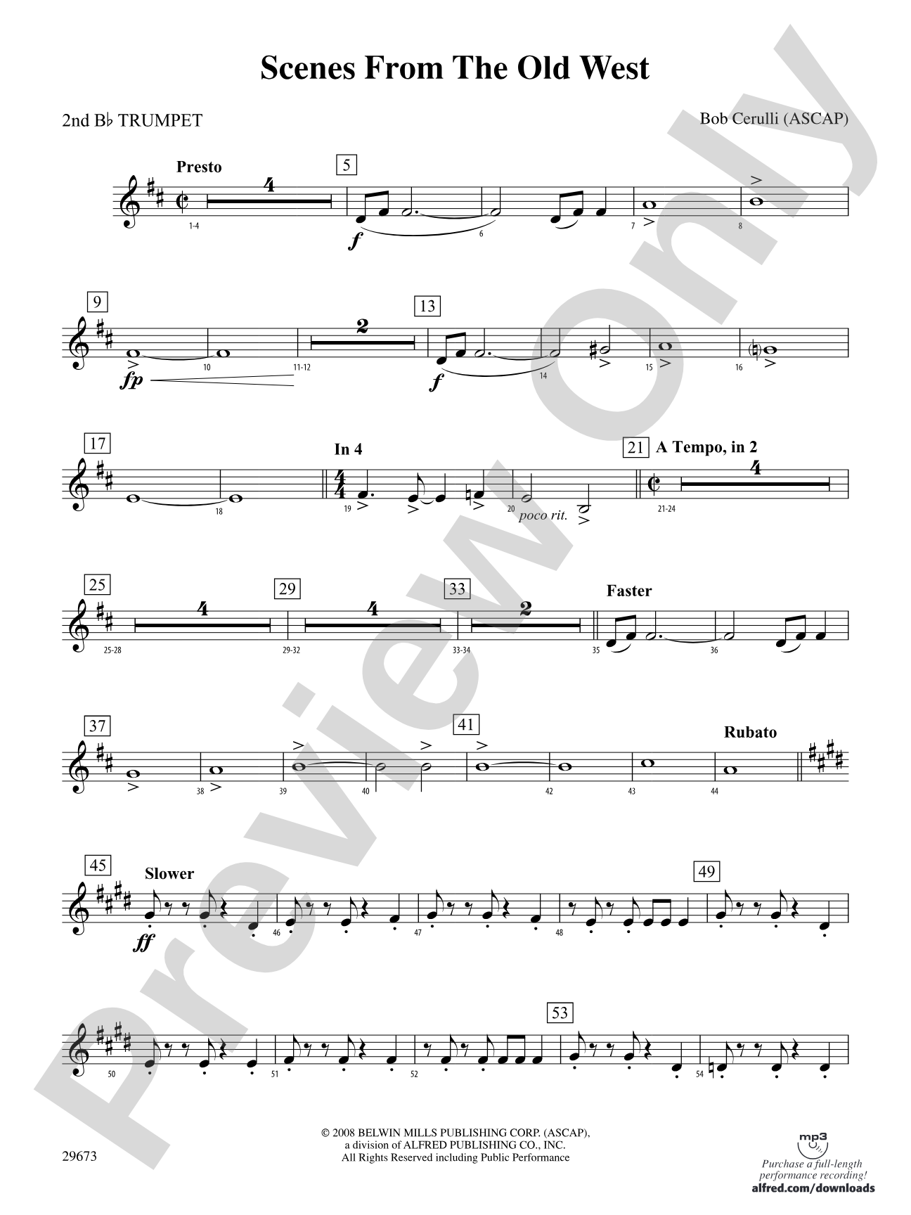 Scenes from the Old West: 2nd B-flat Trumpet