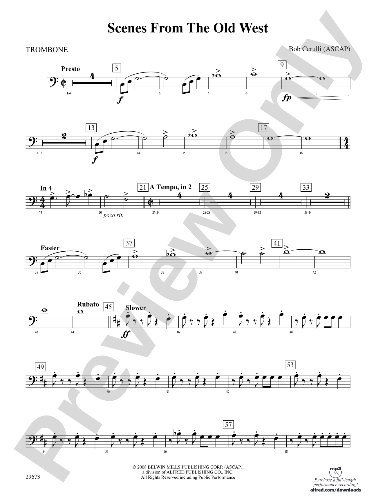 Scenes from the Old West: 1st Trombone