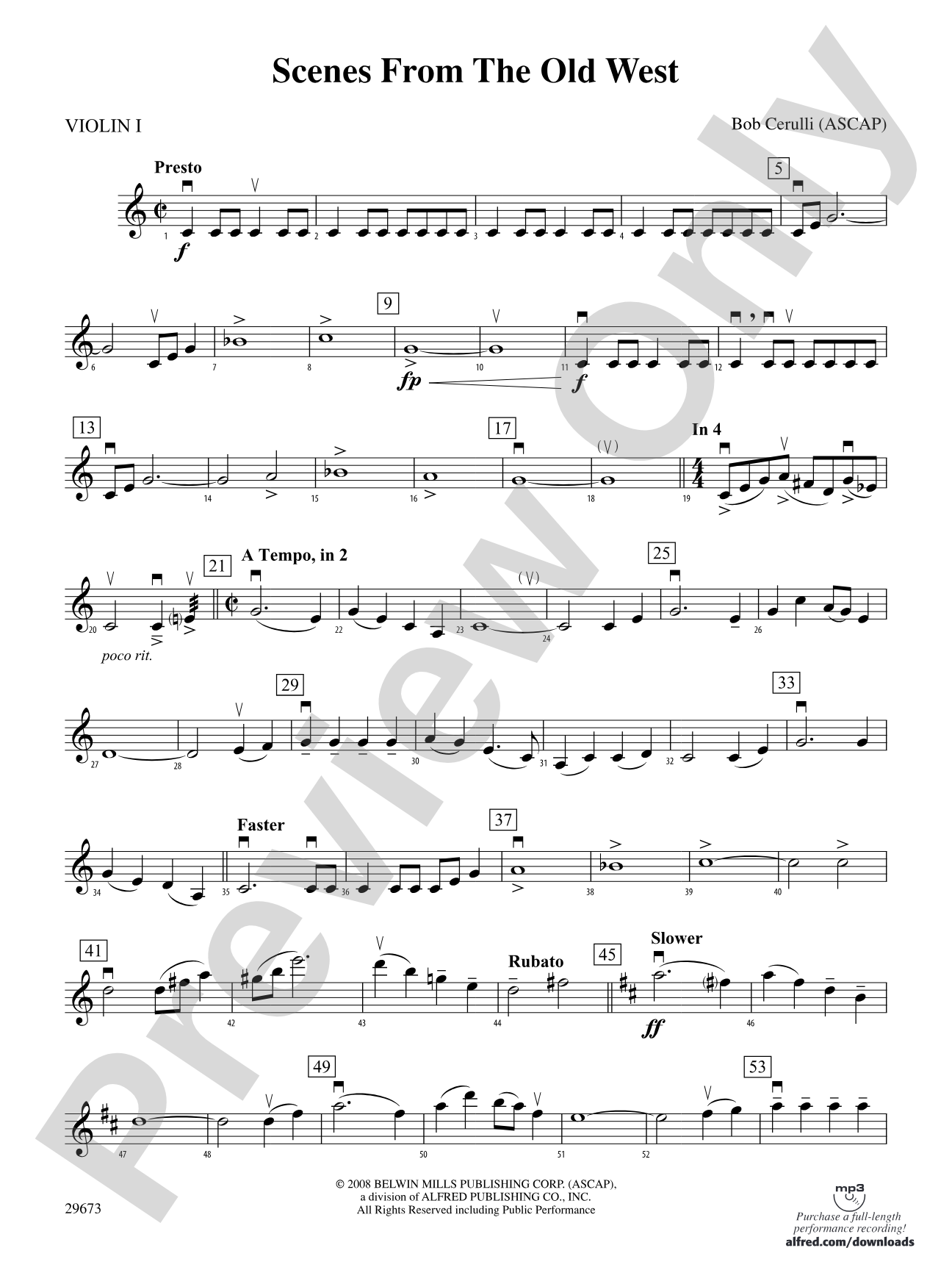 Scenes from the Old West: 1st Violin