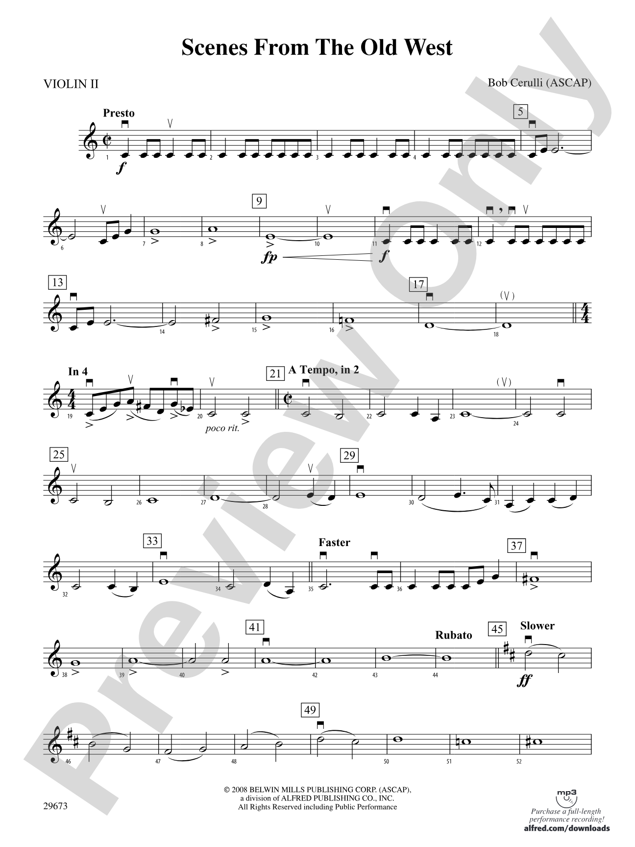 Scenes from the Old West: 2nd Violin