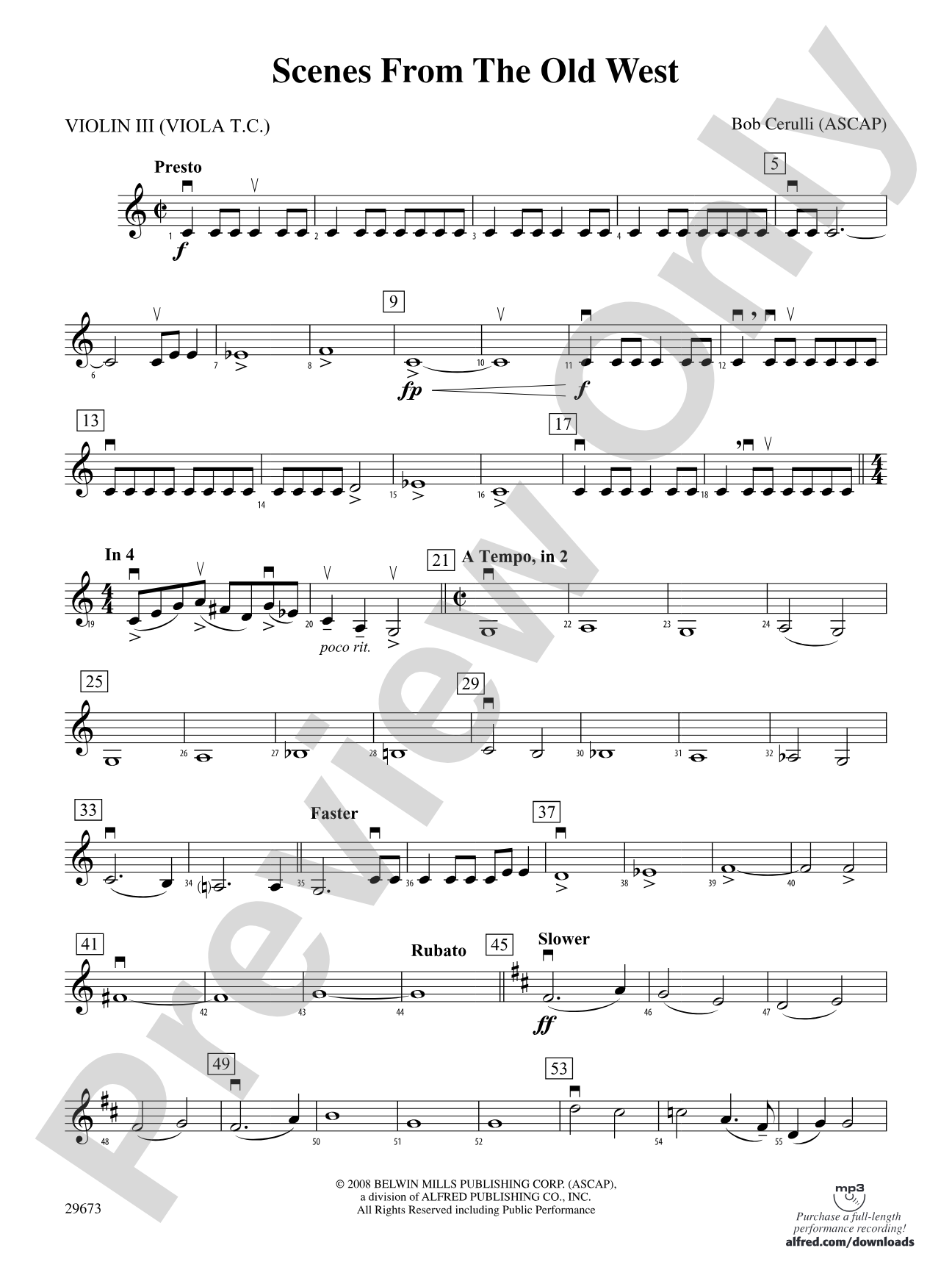 Scenes from the Old West: 3rd Violin (Viola [TC])