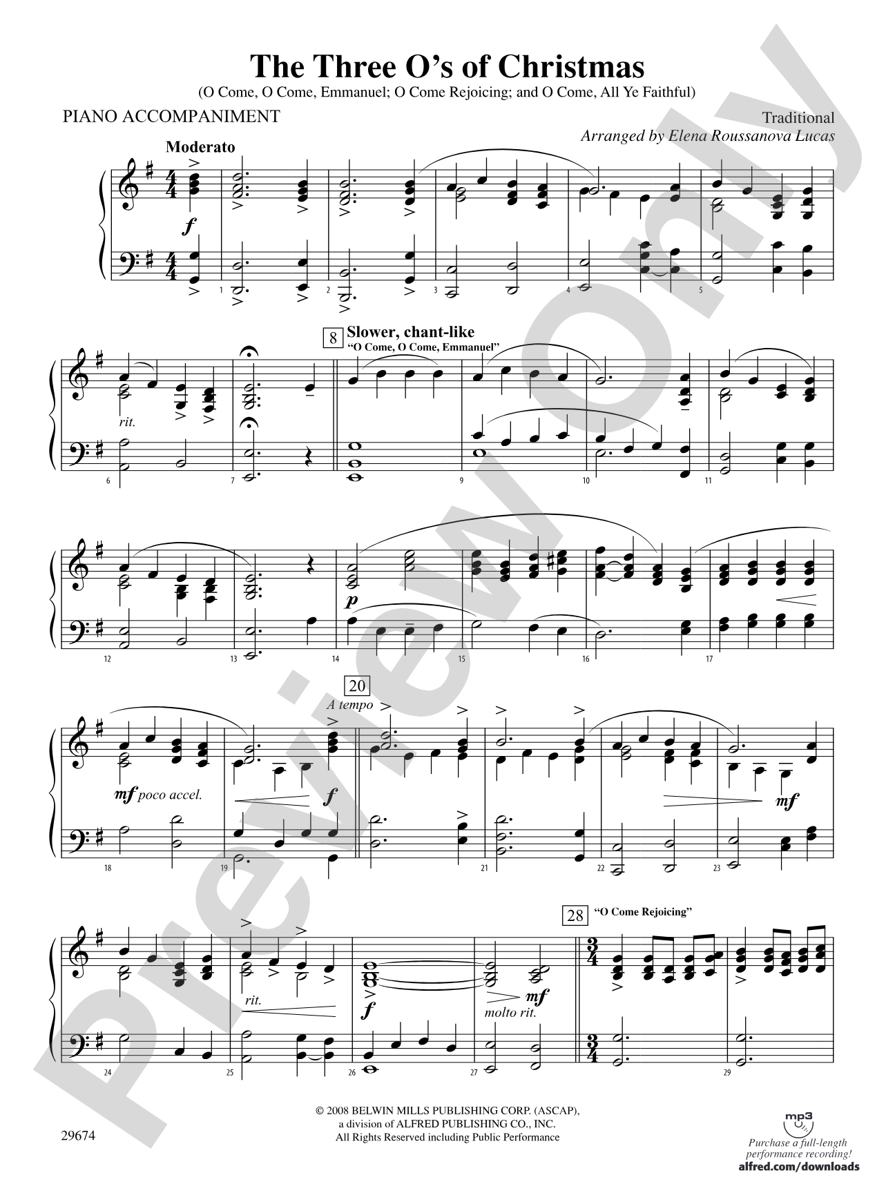 The Three O's of Christmas: Piano Accompaniment