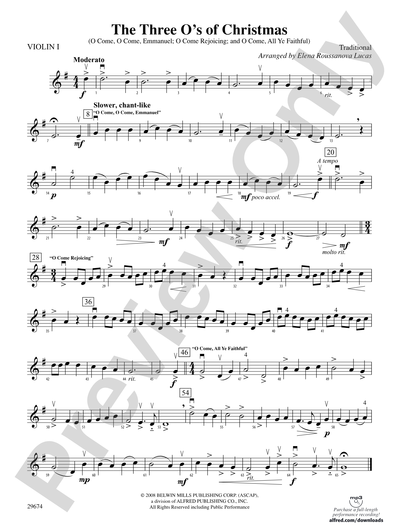 The Three O's of Christmas: 1st Violin