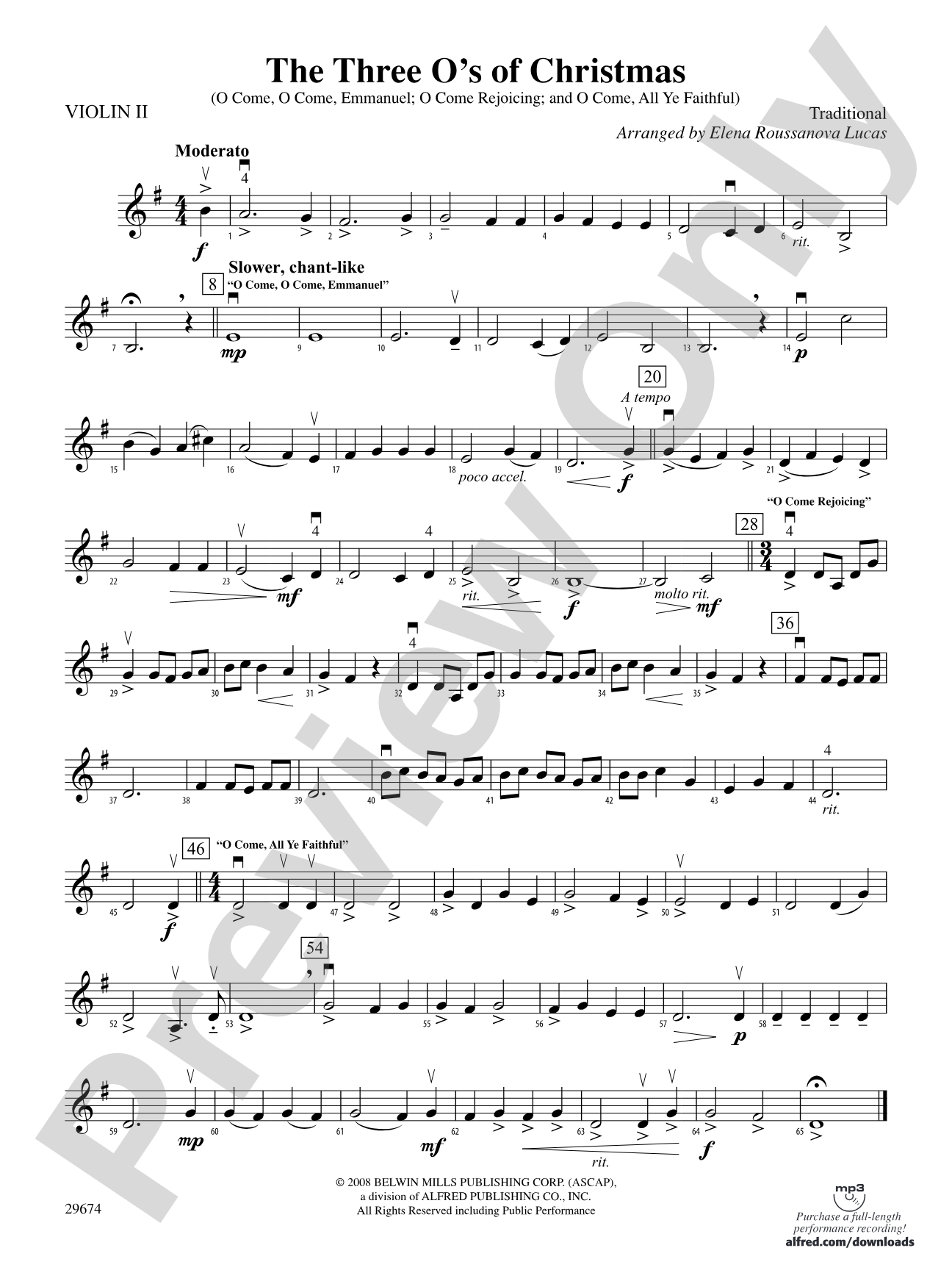 The Three O's of Christmas: 2nd Violin