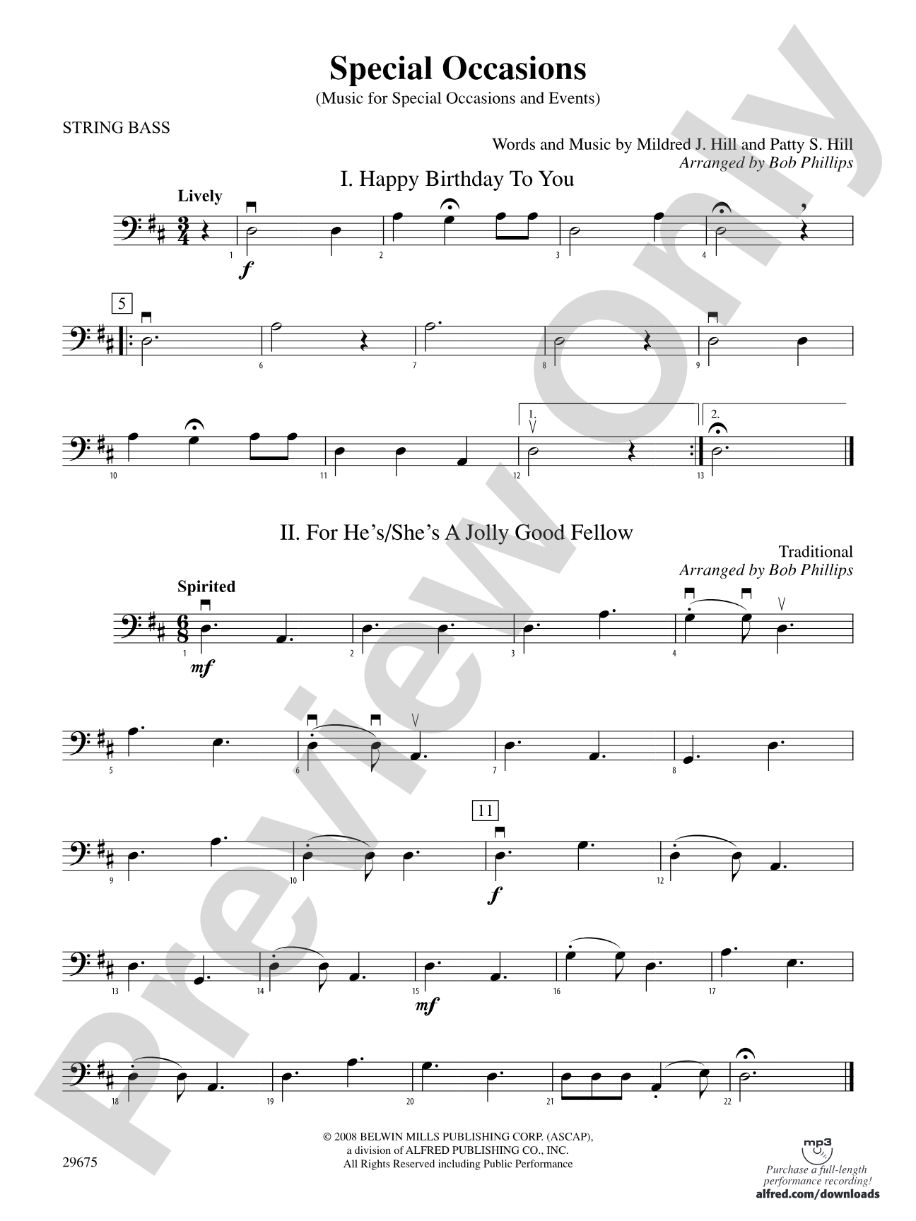 Special Occasions (Music for Special Occasions and Events): String Bass