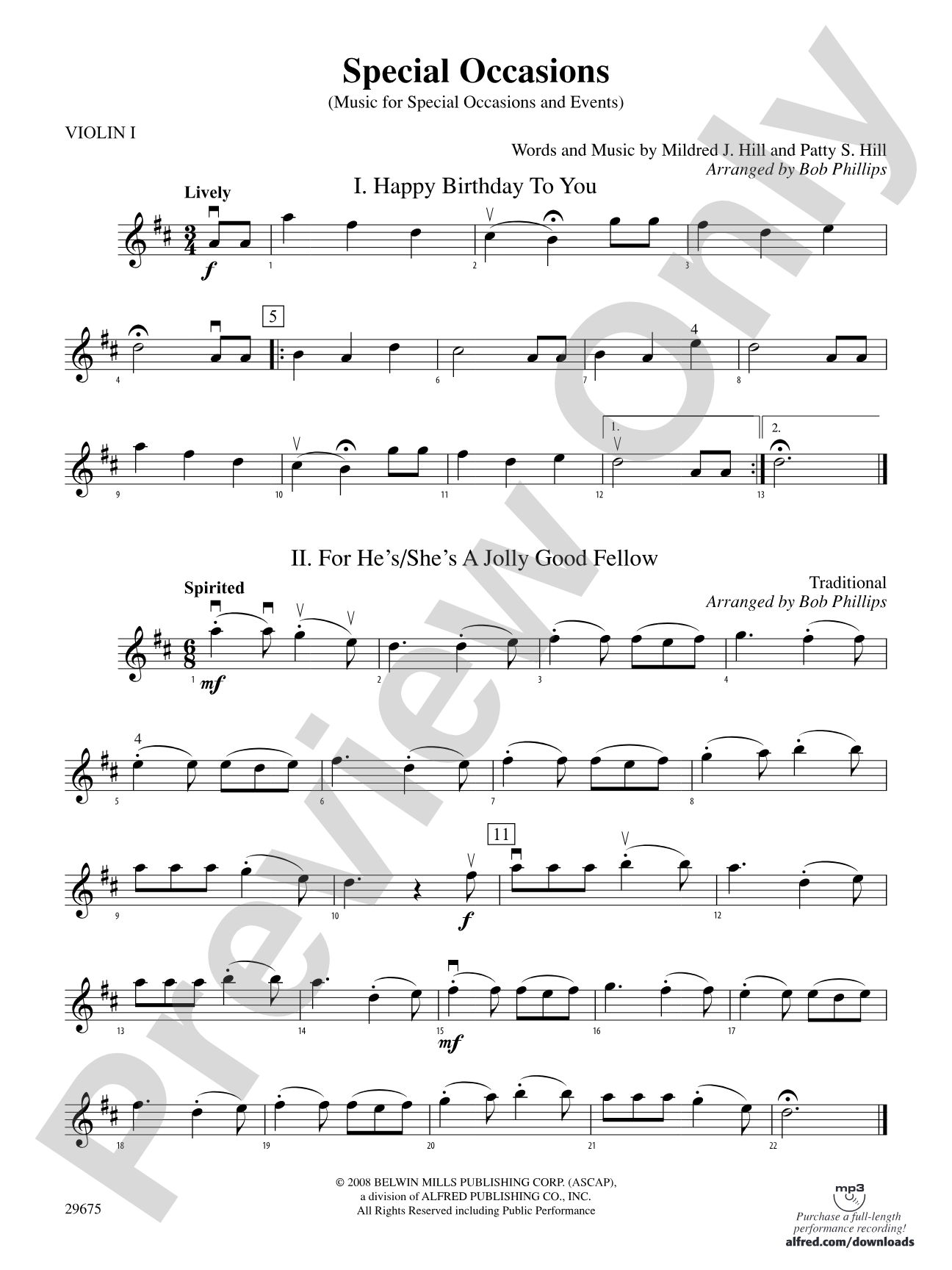 Special Occasions (Music for Special Occasions and Events): 1st Violin