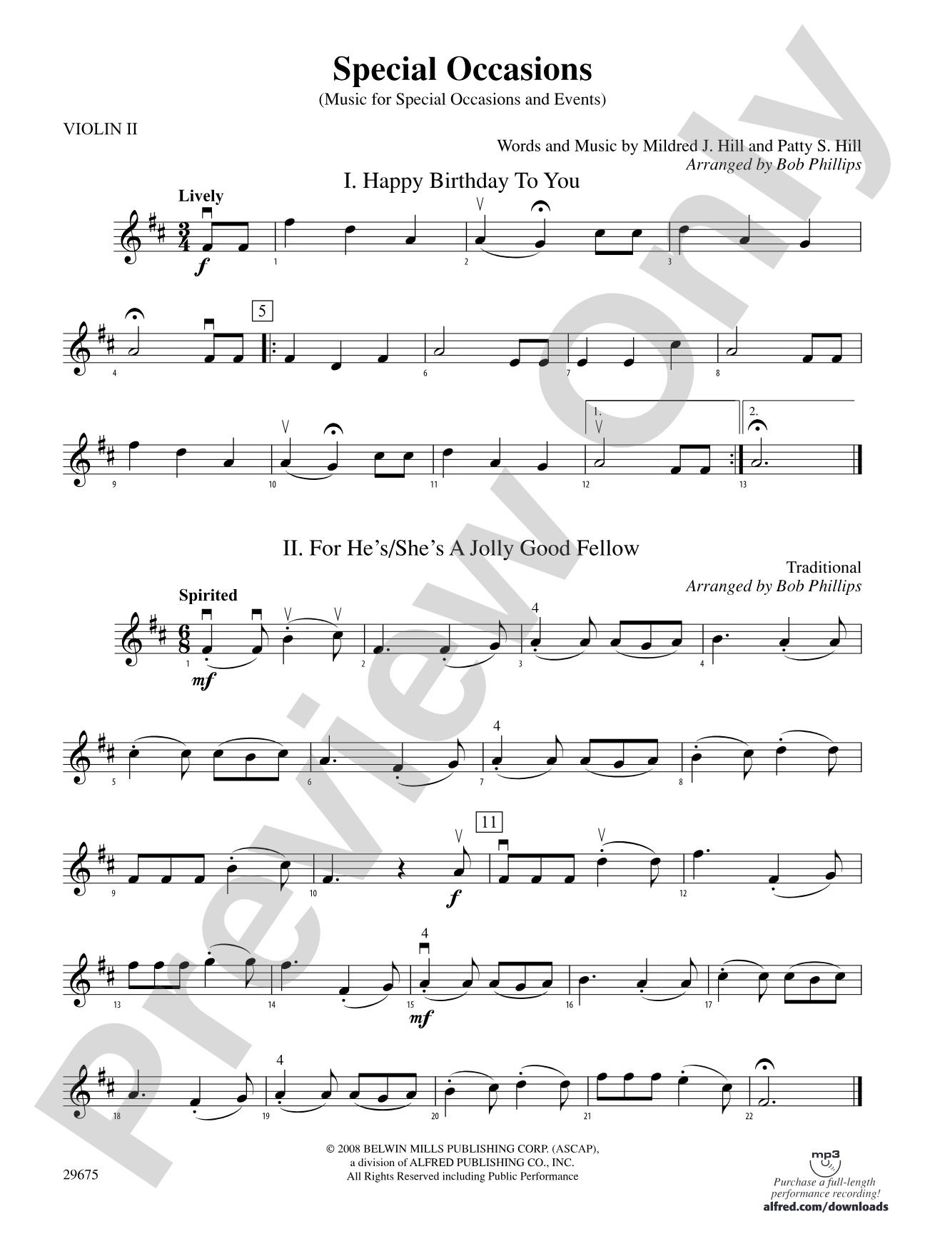 Special Occasions (Music for Special Occasions and Events): 2nd Violin