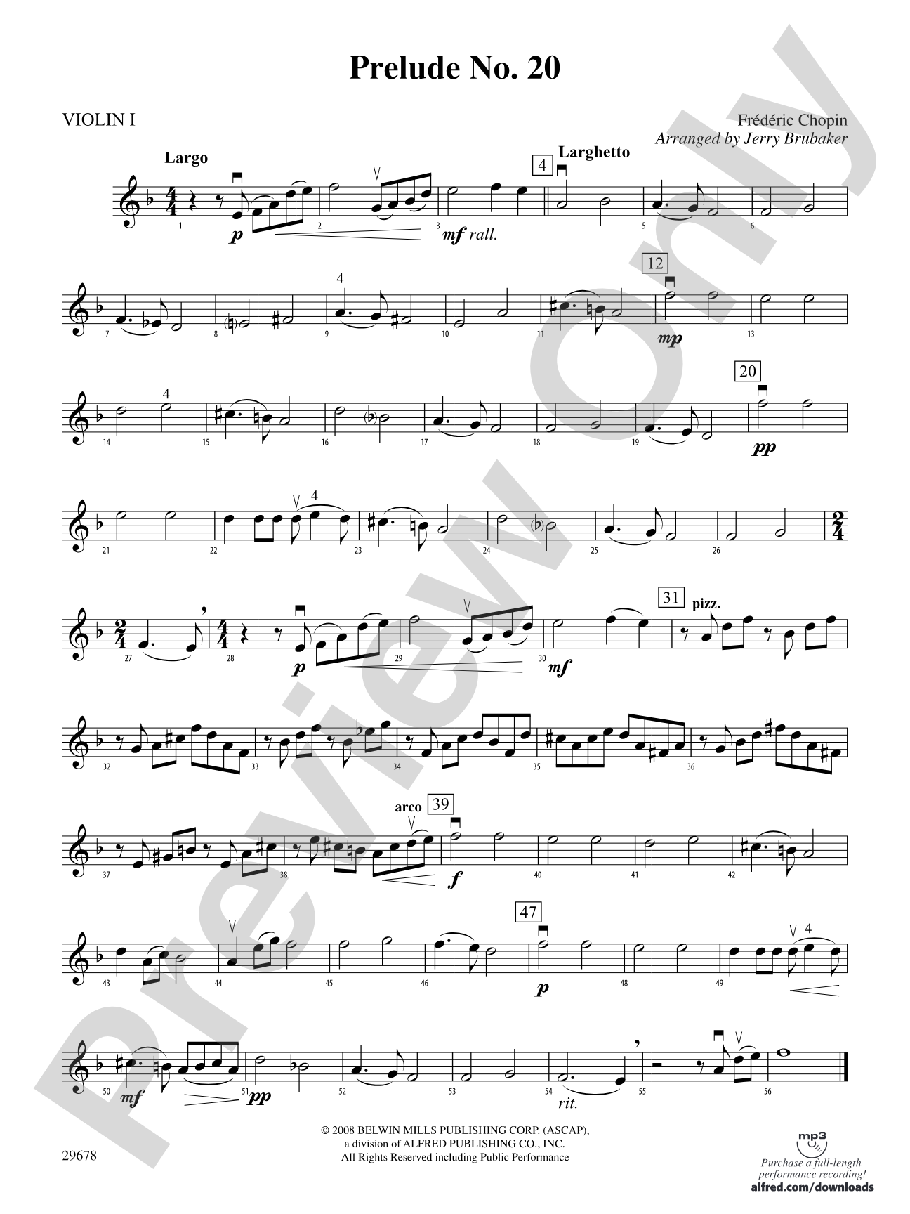 Prelude No. 20: 1st Violin