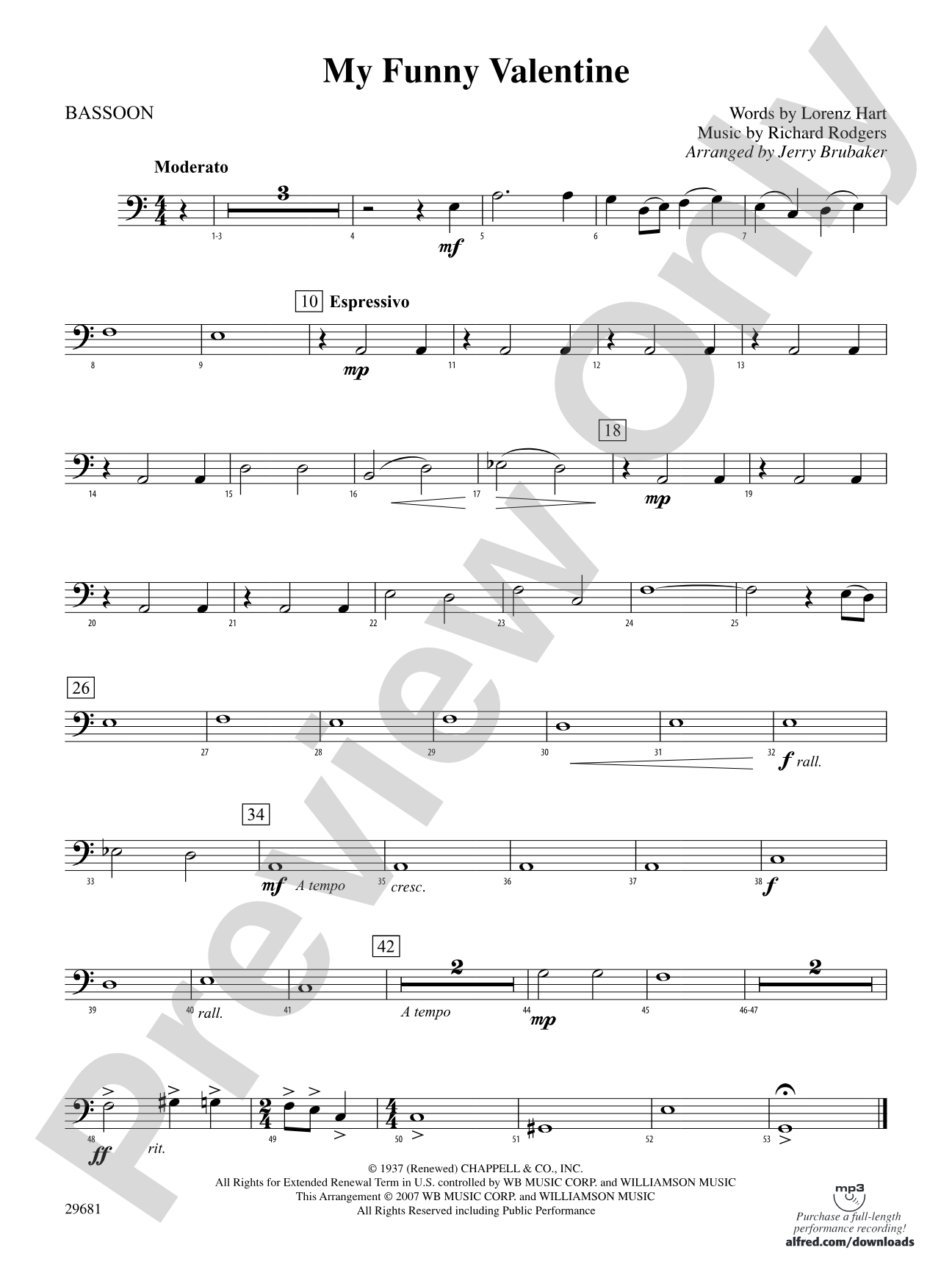 My Funny Valentine: Bassoon