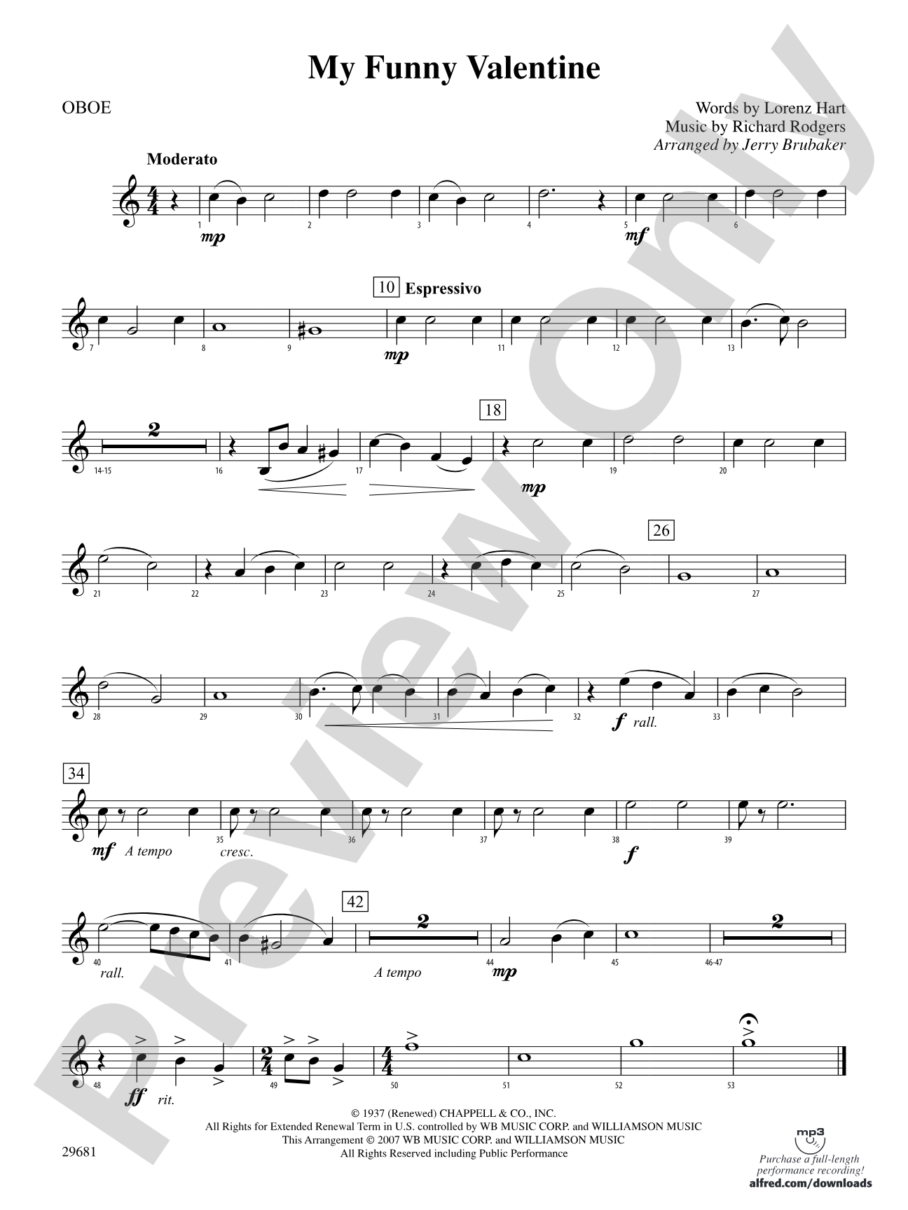 My Funny Valentine: Oboe