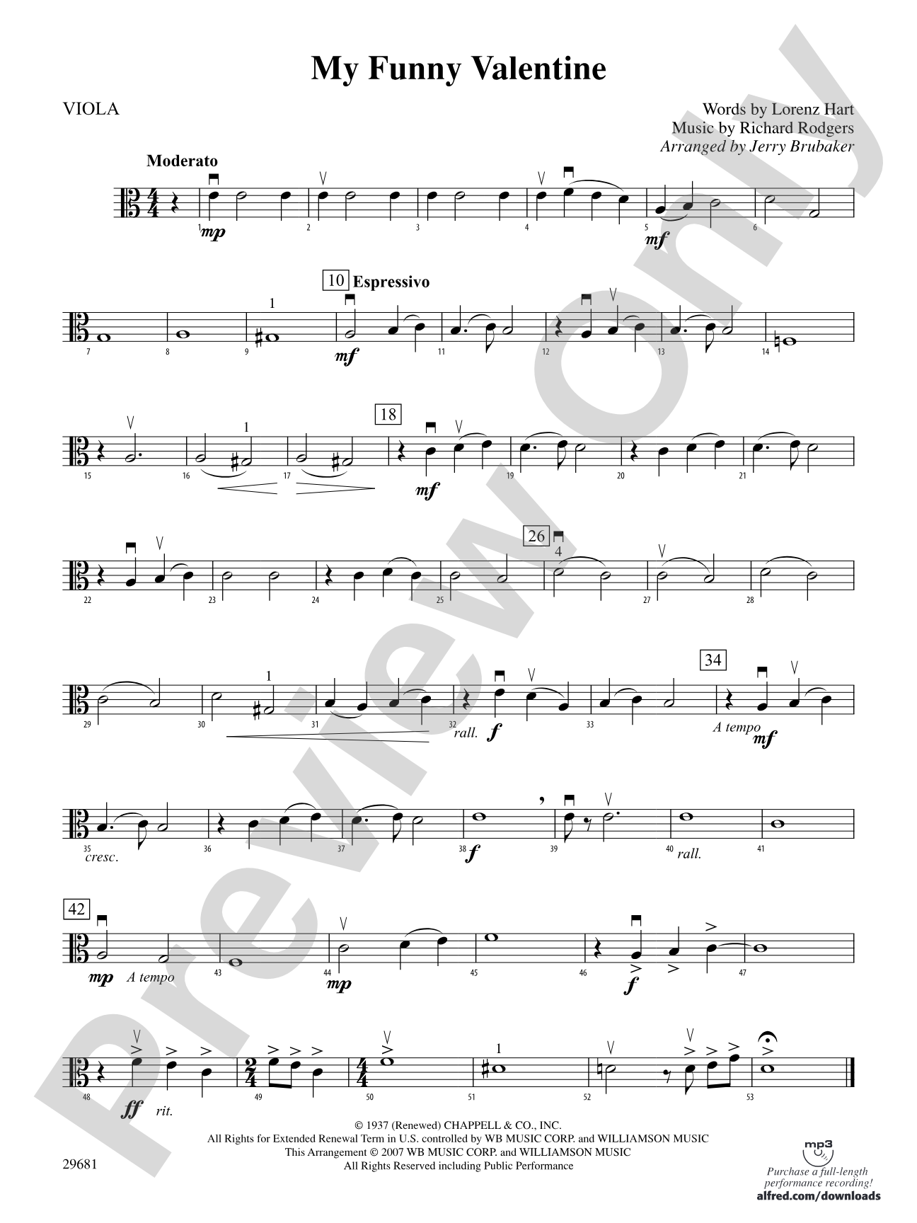 My Funny Valentine: Viola