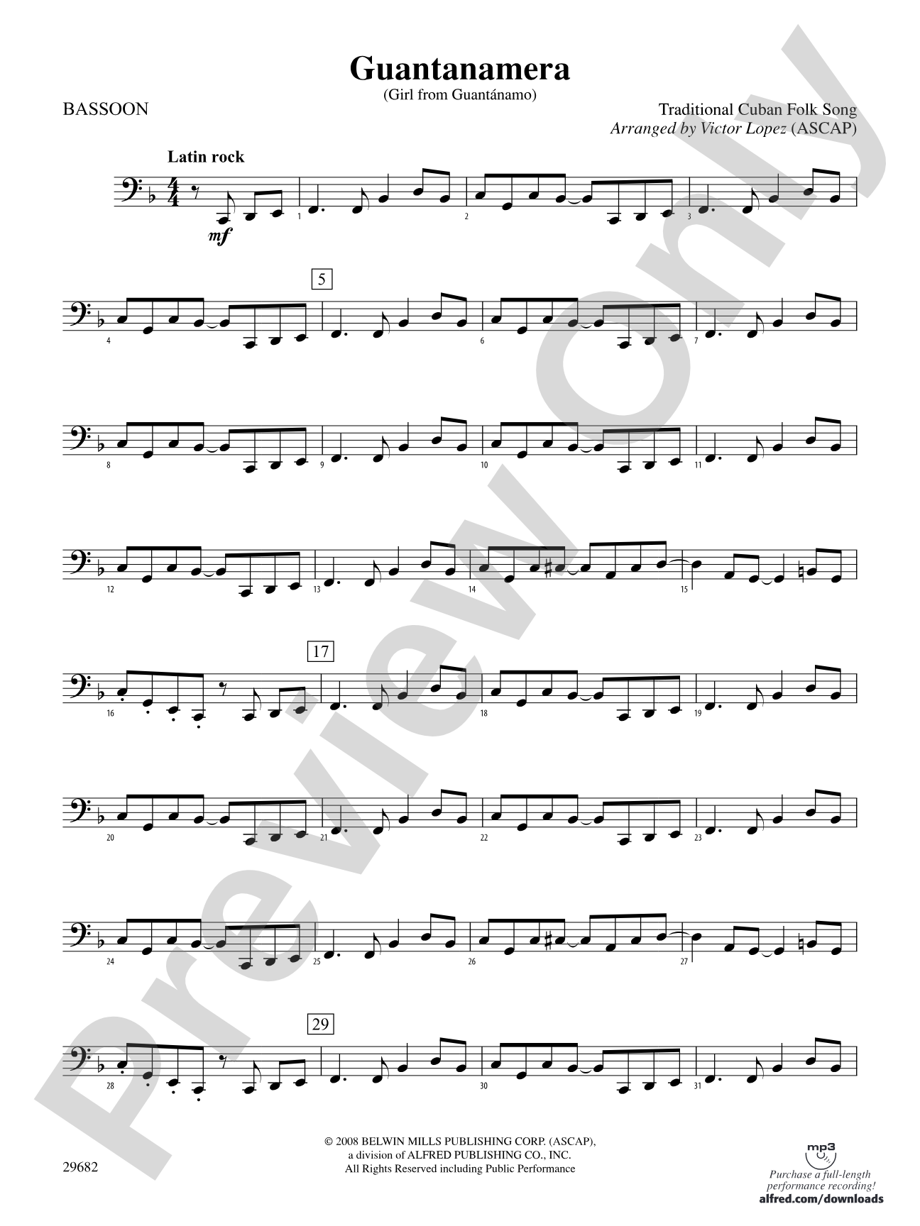 Guantanamera: Bassoon