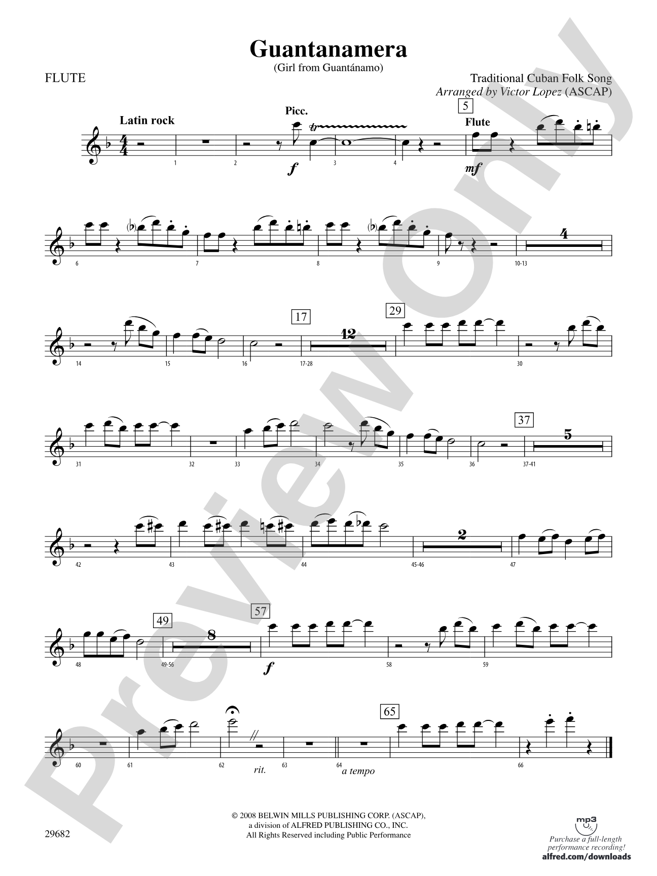 Guantanamera: Flute
