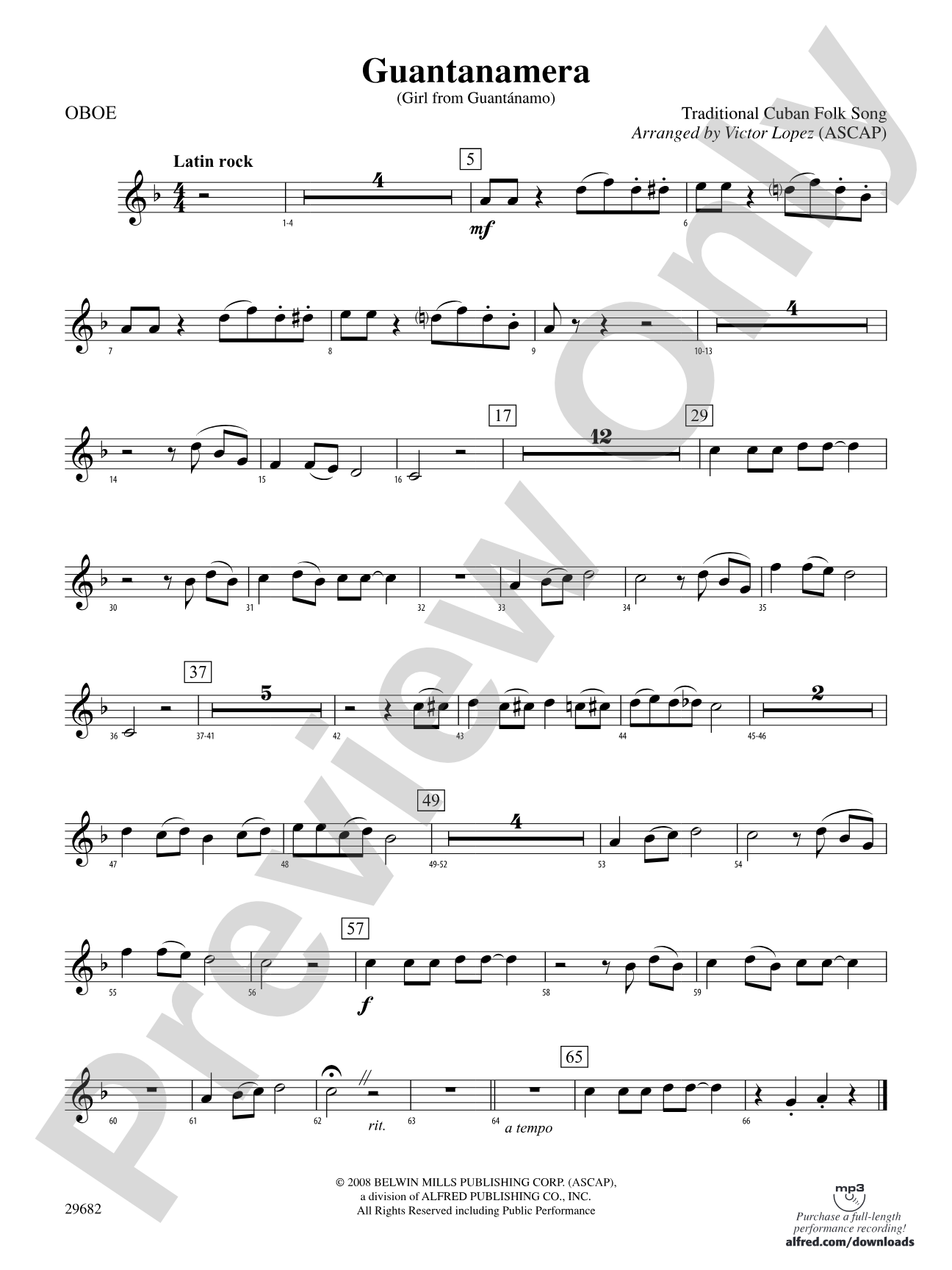Guantanamera: Oboe