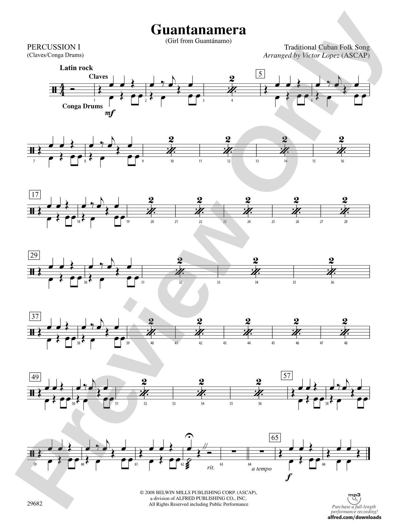 Guantanamera: 1st Percussion