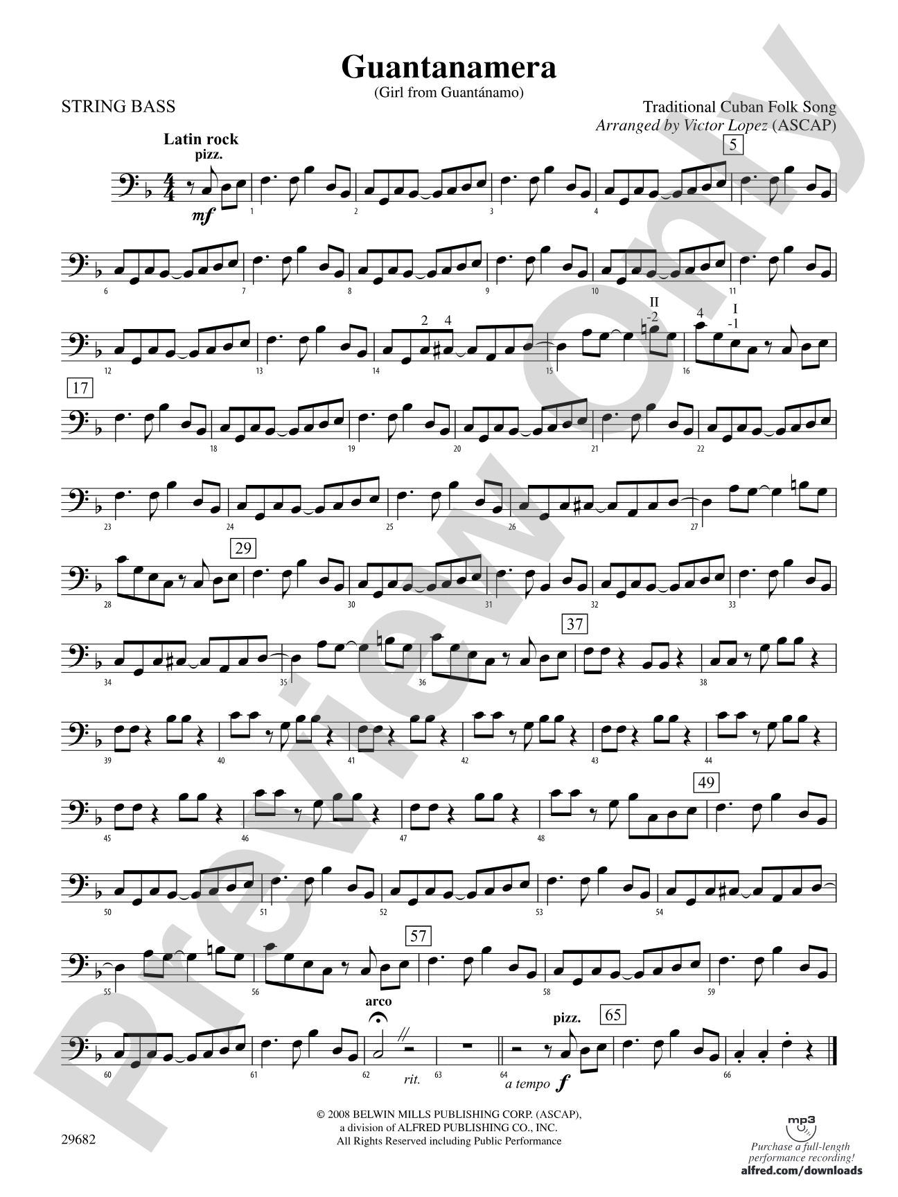 Guantanamera: String Bass