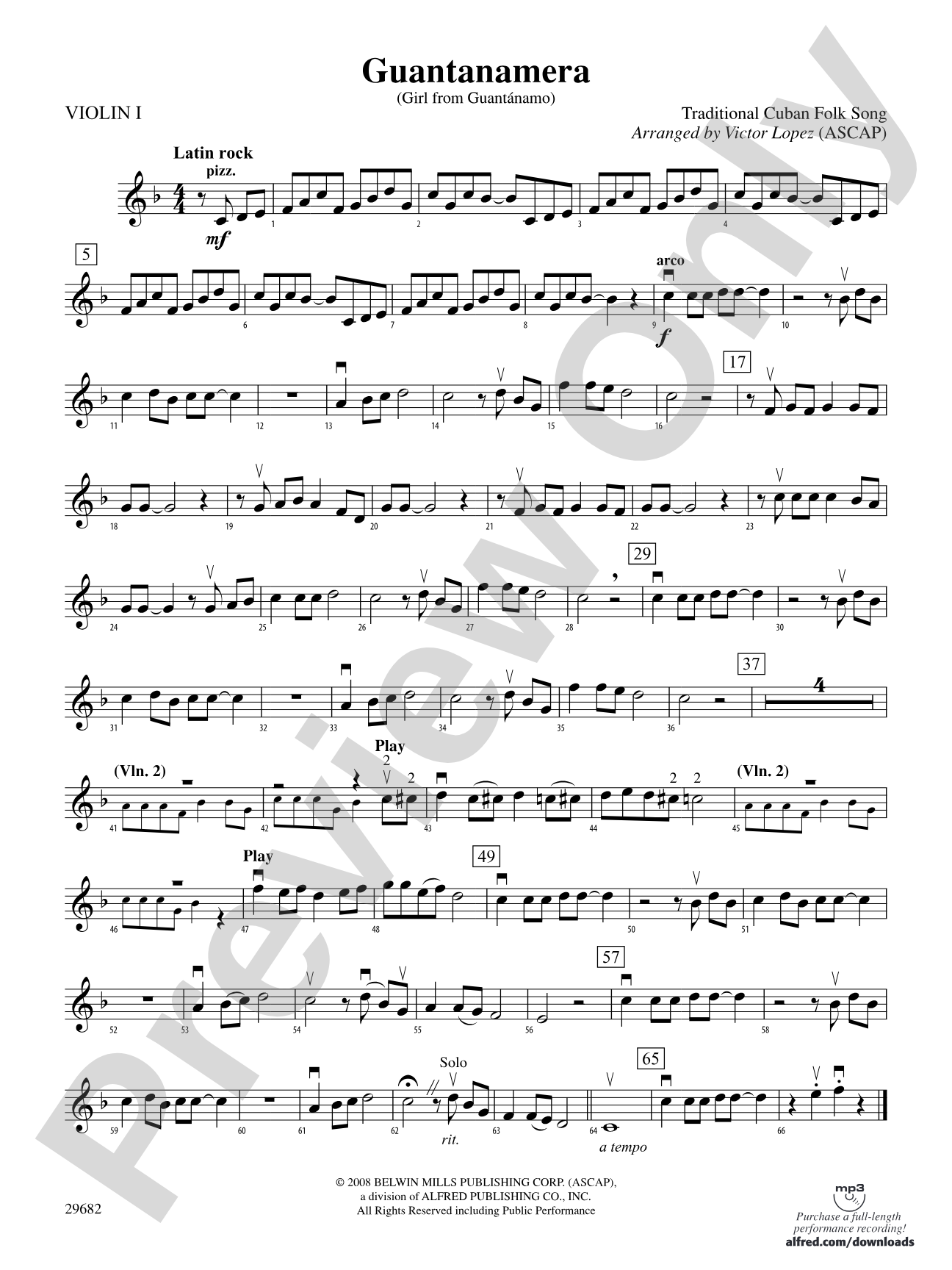 Guantanamera: 1st Violin