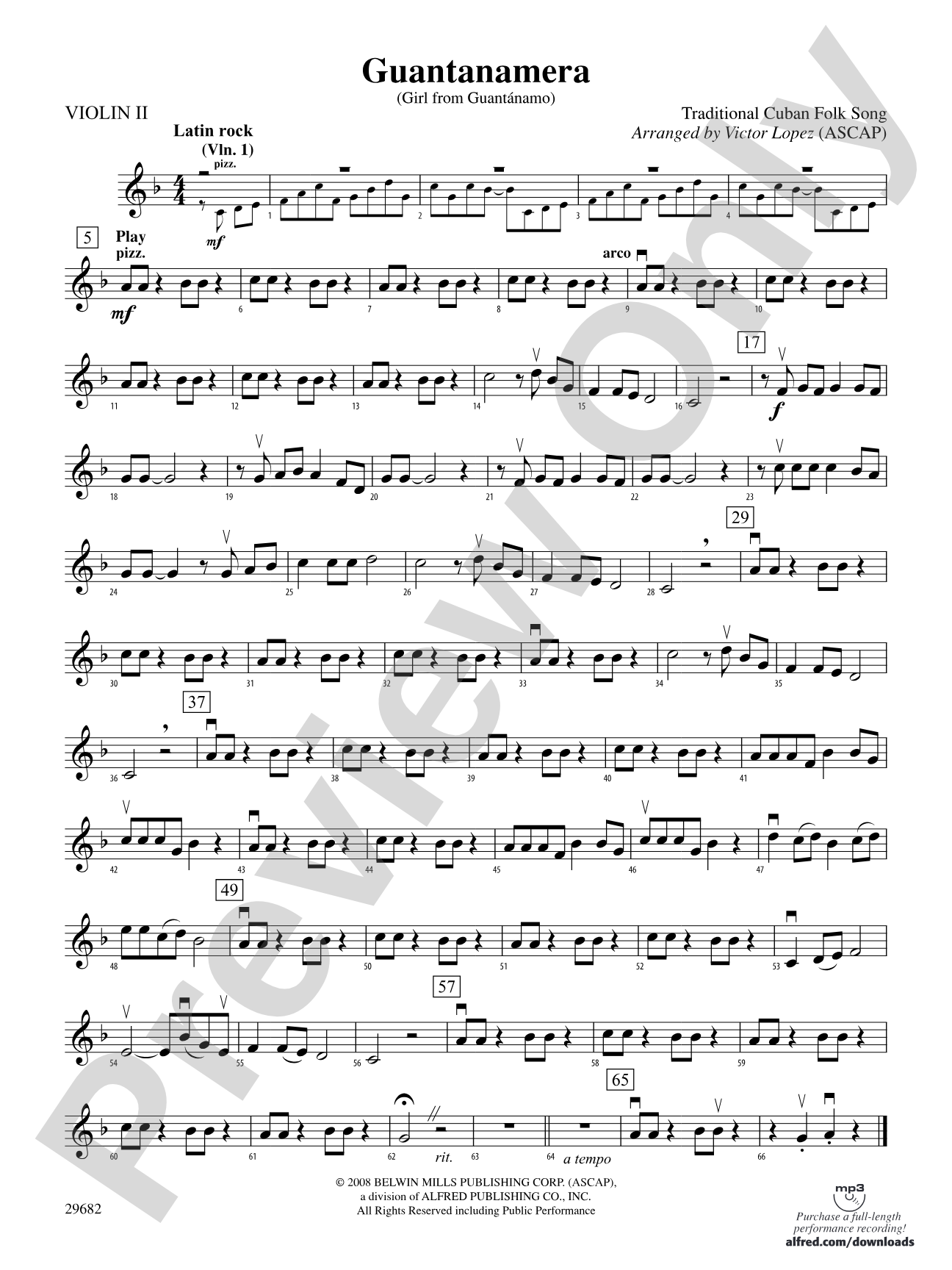 Guantanamera: 2nd Violin