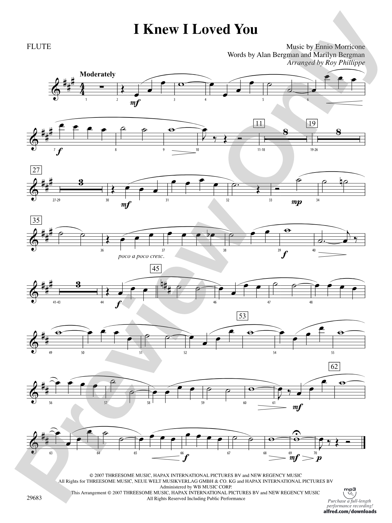 I Knew I Loved You: Flute